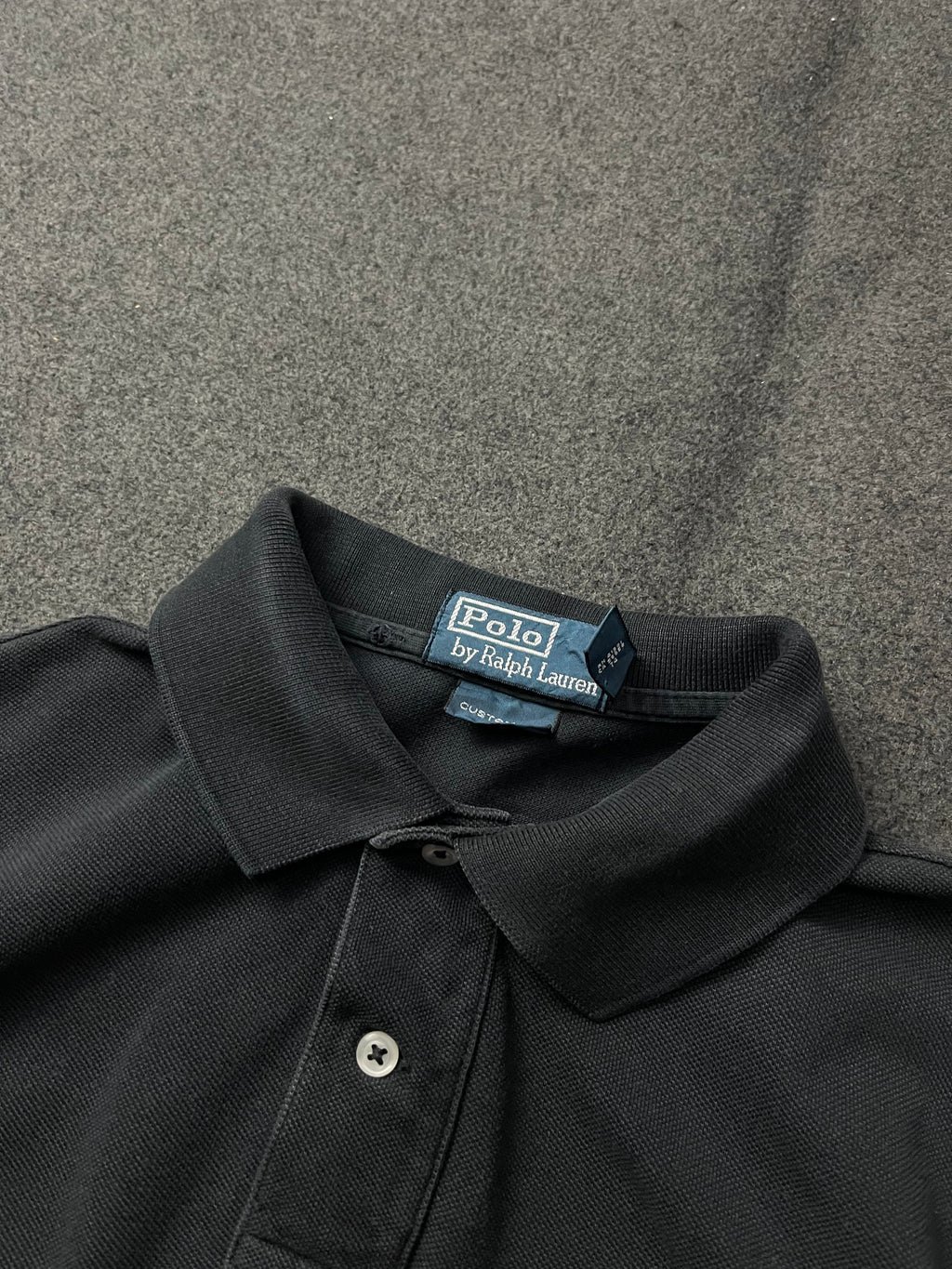 Polo Ralph Lauren black cotton polo shirt with a red embroidered logo