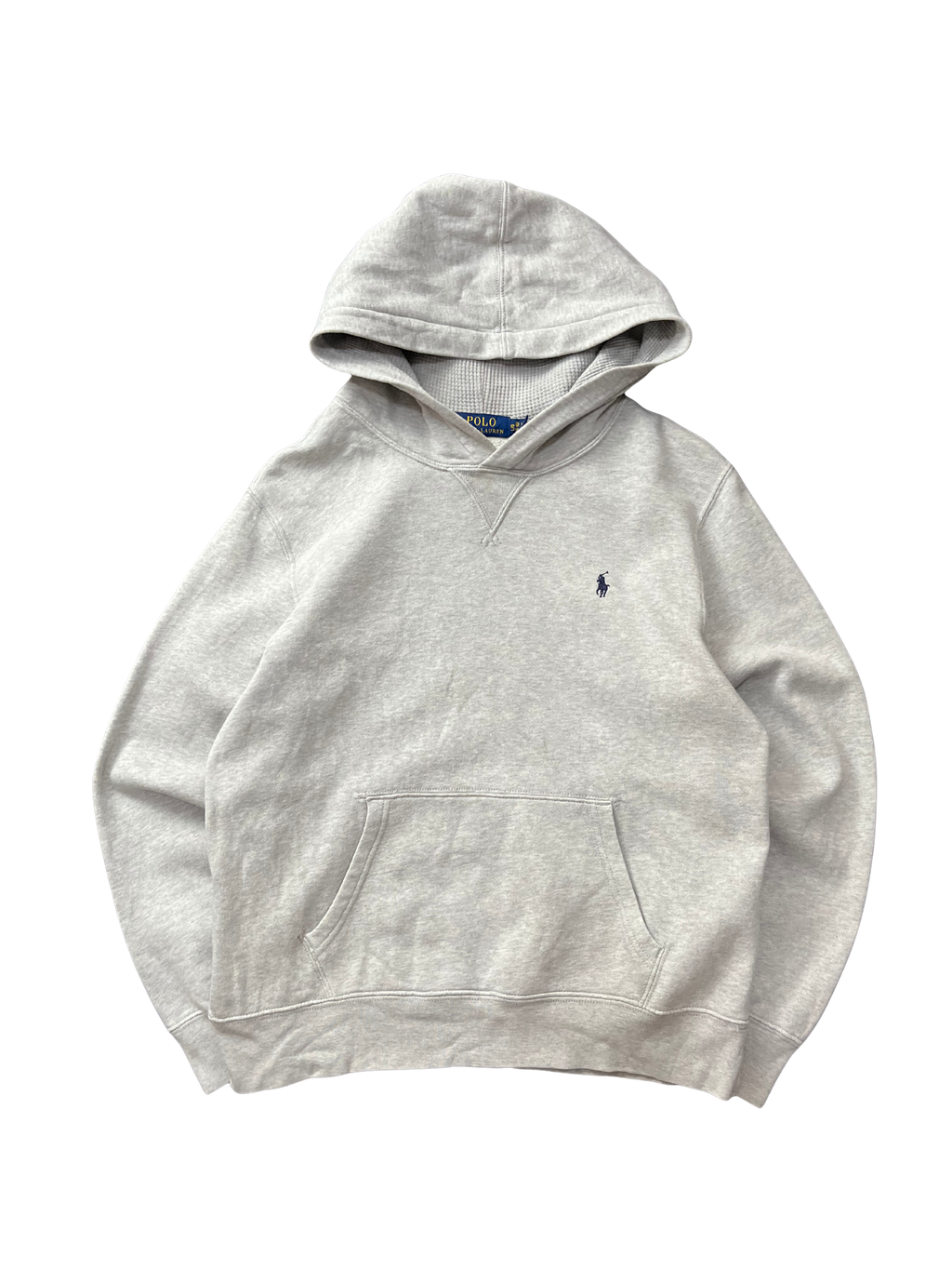 Polo Ralph Lauren Men's Grey Heather Cotton Blend Fleece Lined Pullover Hoodie