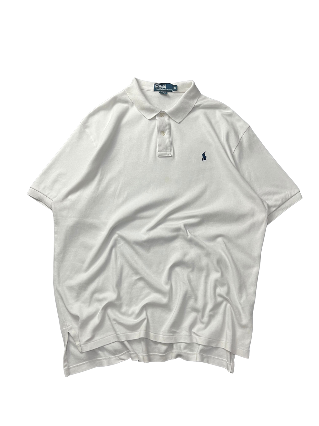 Polo Ralph Lauren classic fit cotton mesh polo shirt in white with a navy blue embroidered pony