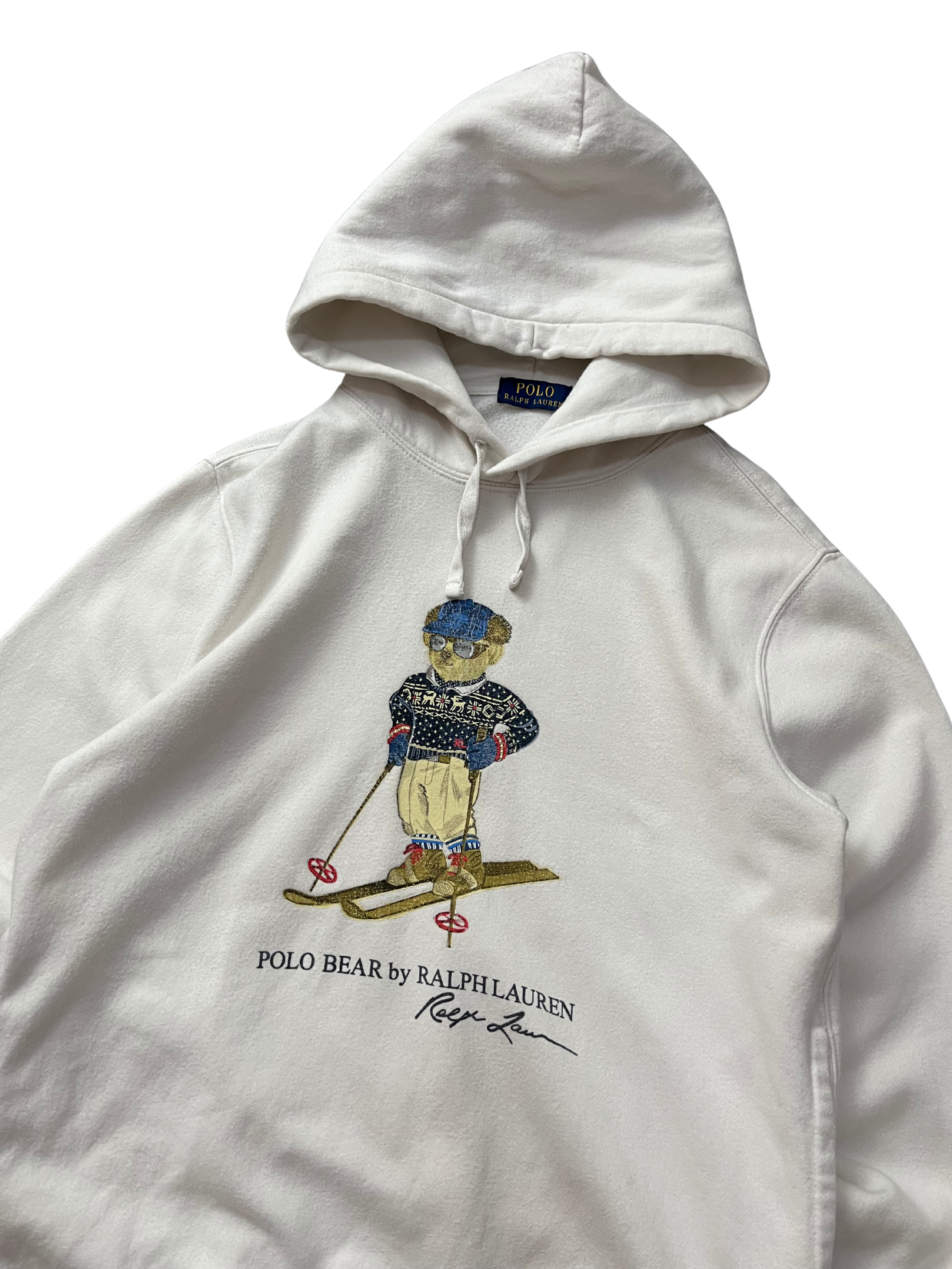 Polo Ralph Lauren Ski Polo Bear Fleece Hoodie White Pullover NWT