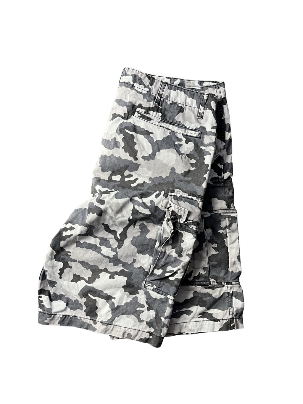 Vintage Levis Shorts Men Black Gray Camo Cargo Heavy Baggy Y2K Skater Surfer