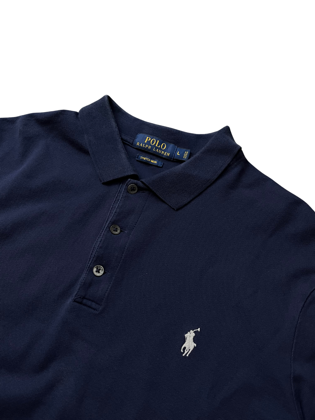 Polo Ralph Lauren icon logo textured cotton knit polo in navy