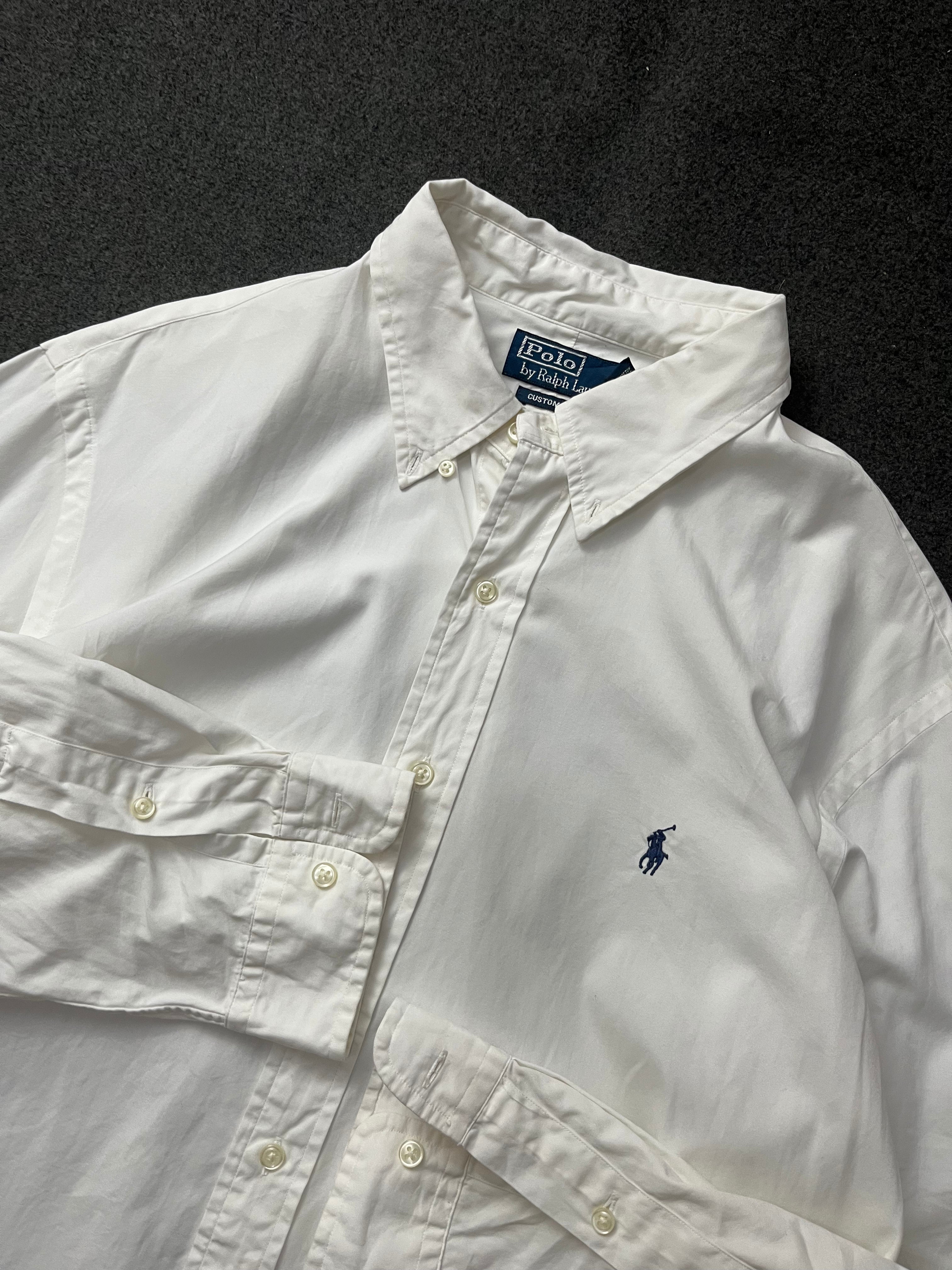 Polo Ralph Lauren long-sleeve oxford shirt with the signature blue embroidered pony