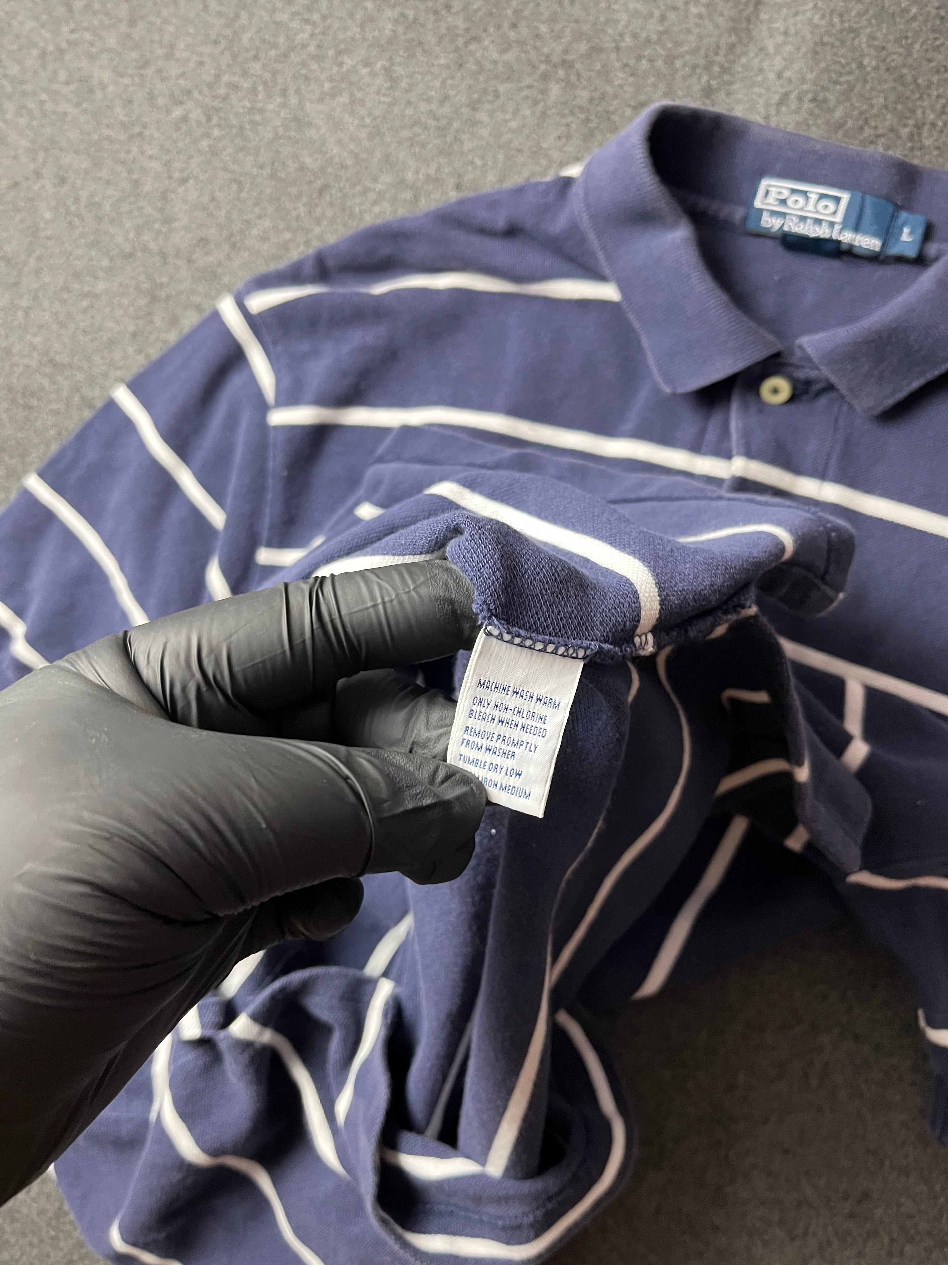 Polo Ralph Lauren Polo  Blue Striped Classic Pony Golf Casual