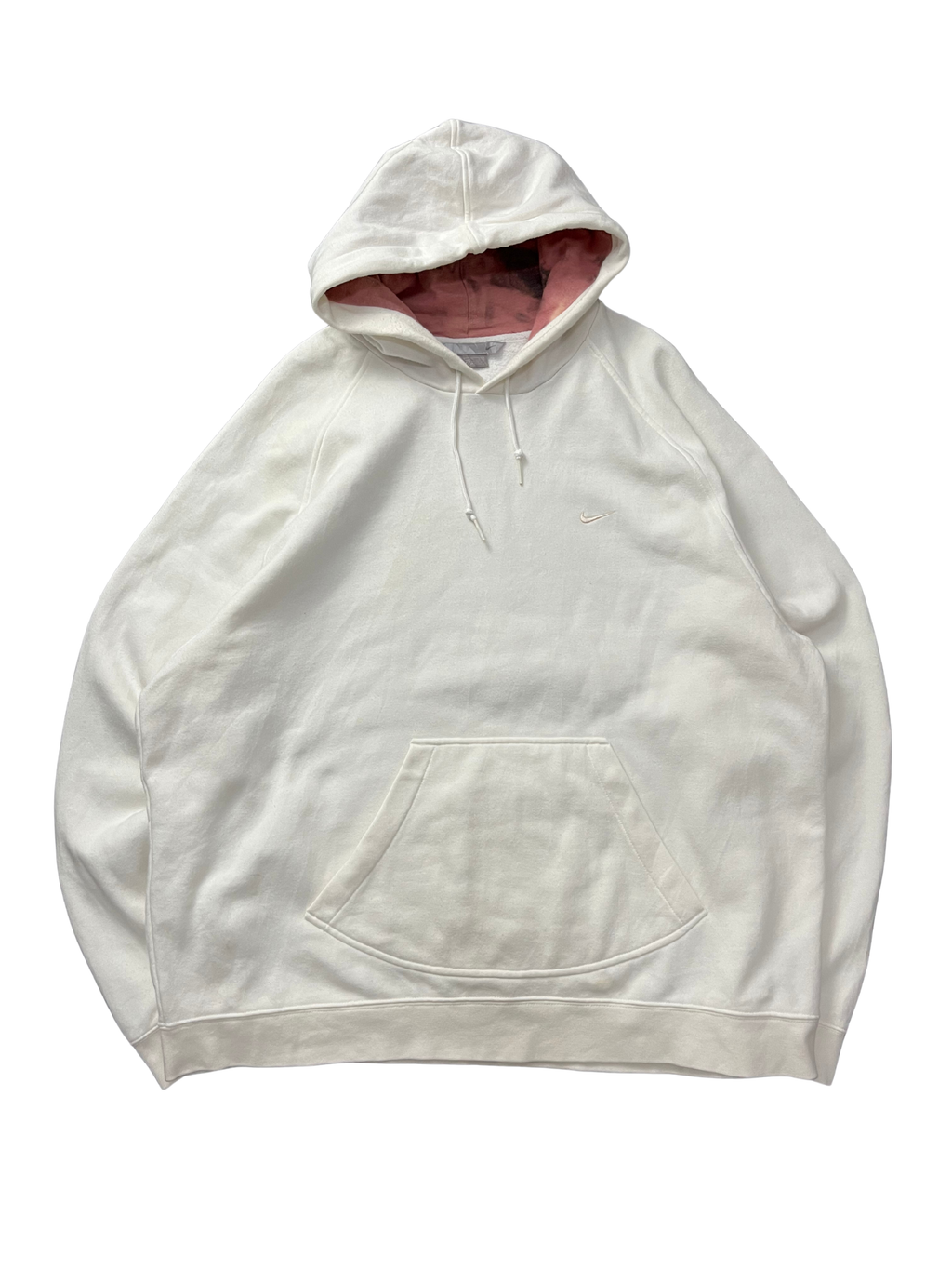 VINTAGE NIKE CLASSIC SWOOSH BEIGE HOODIE SWEATSHIRT 2000S