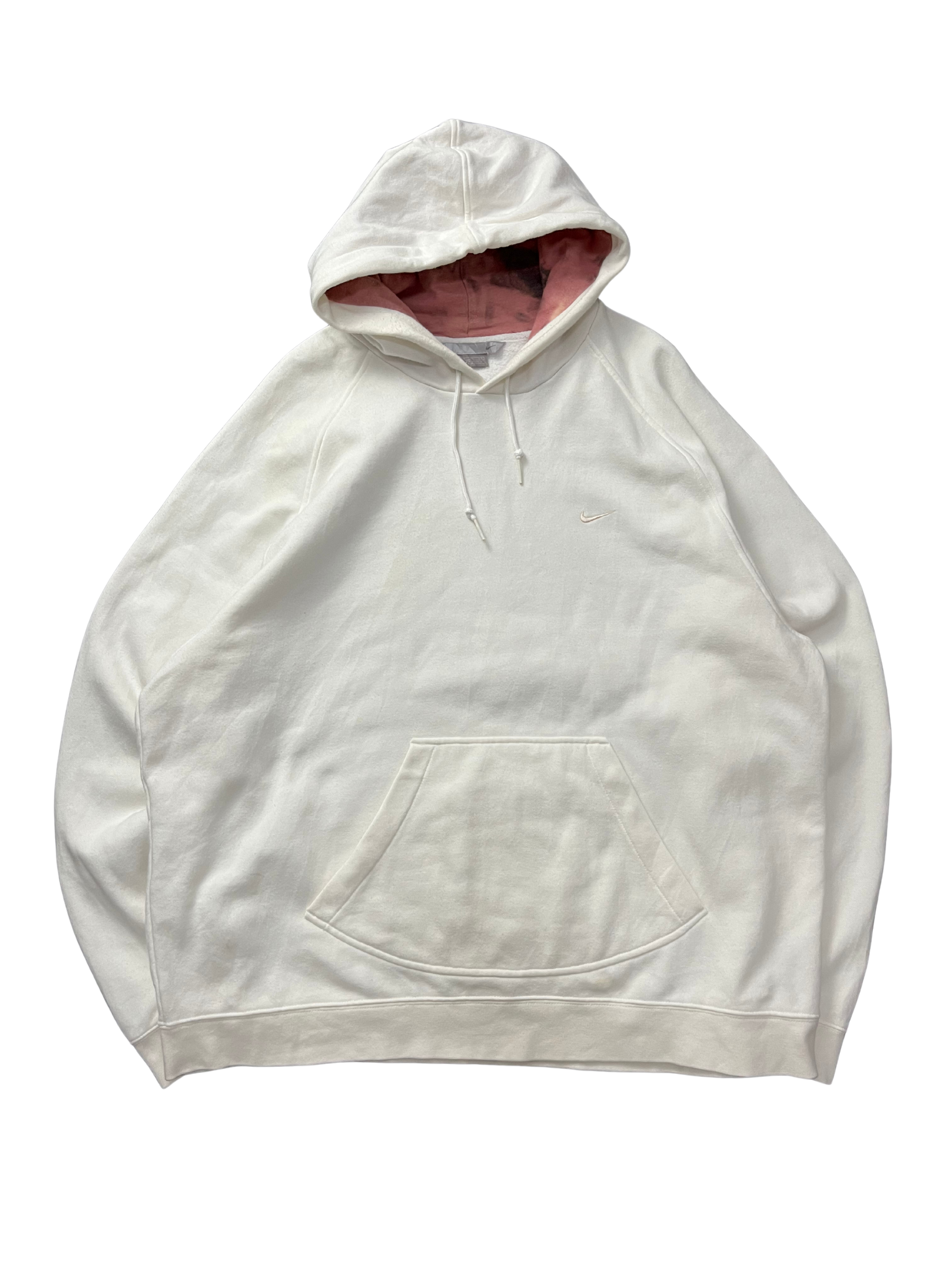 VINTAGE NIKE CLASSIC SWOOSH BEIGE HOODIE SWEATSHIRT 2000S