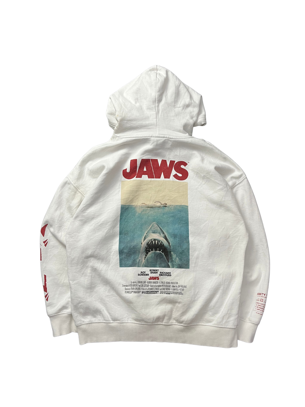 Retro Jaws x H&M White / Sharks Logo Hoodie Vintage Style
