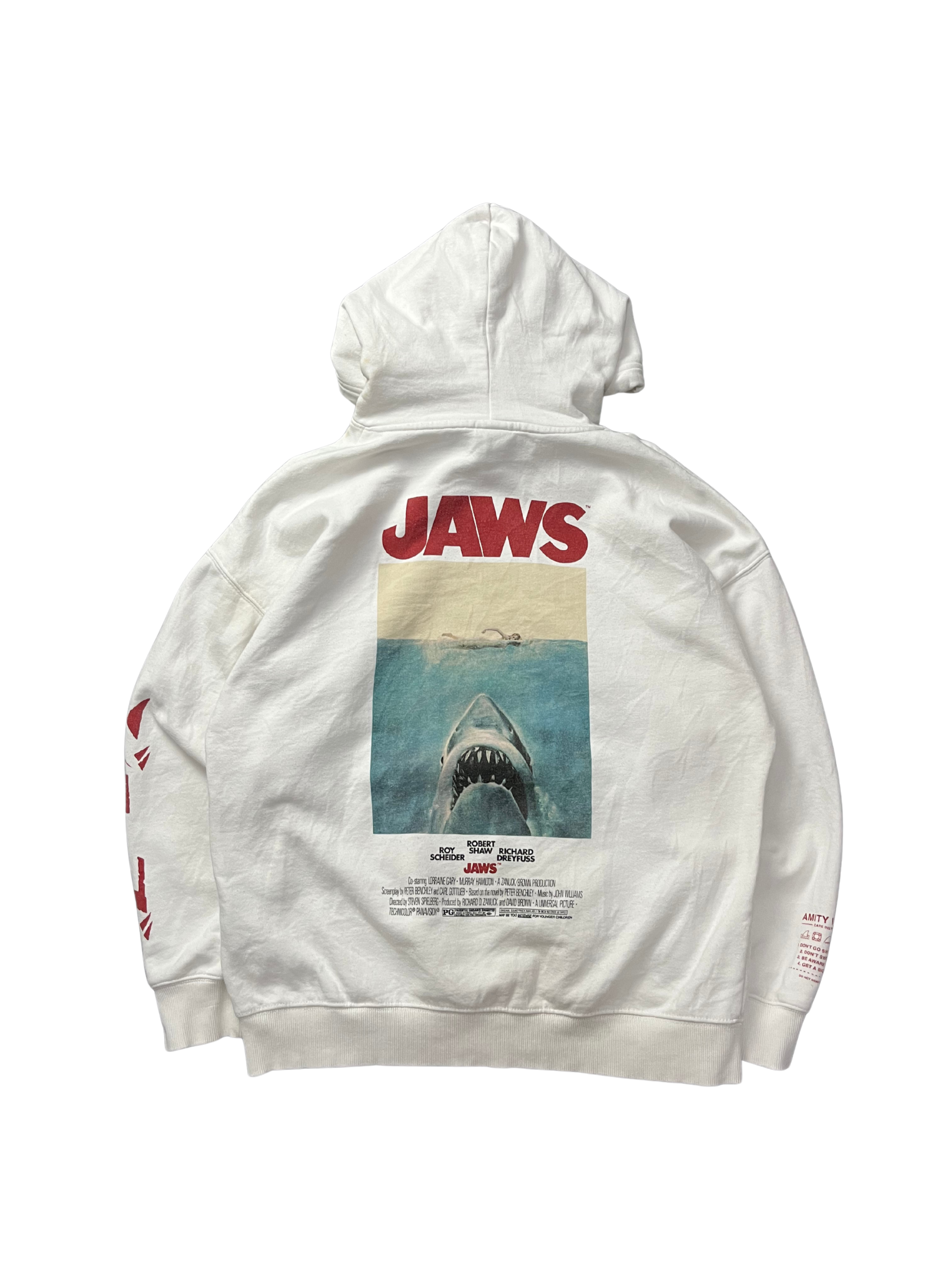 Retro Jaws x H&M White / Sharks Logo Hoodie Vintage Style