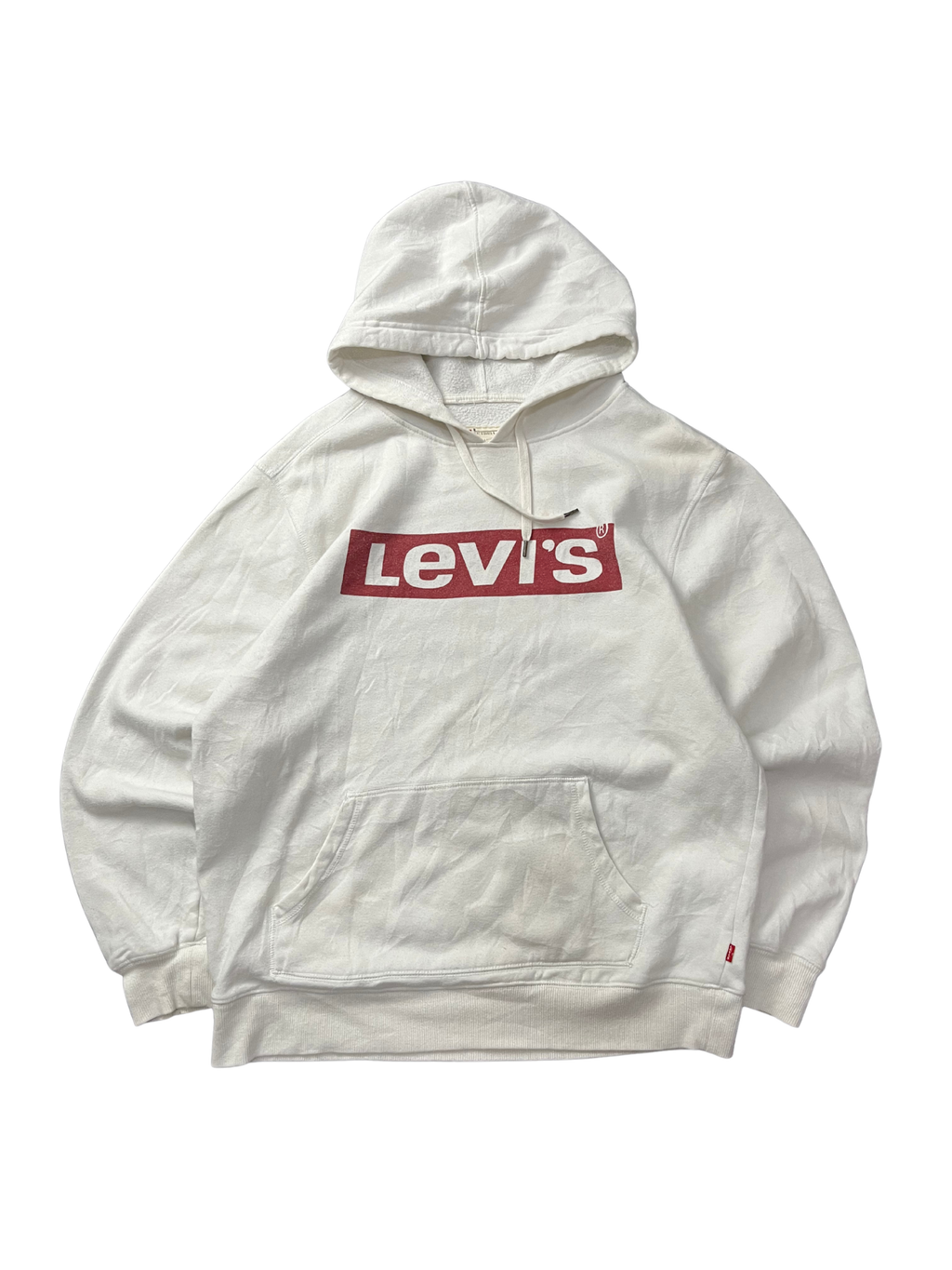 LEVI'S Mens Graphic Hoodie Jumper Medium White Cotton