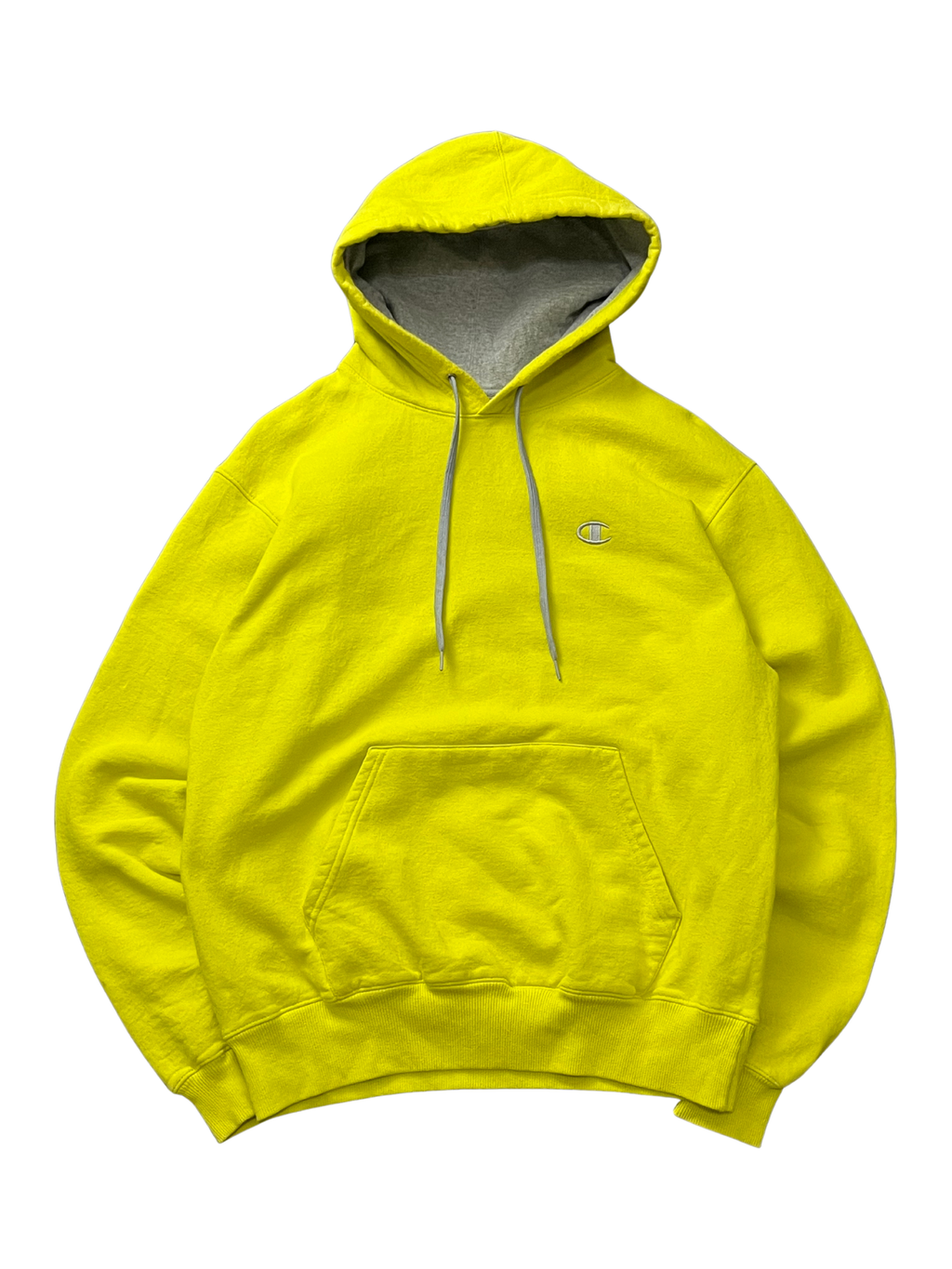 Champion Sweatshirt Mens Size Medium Adult Neon Yellow Soft Authentic Eco