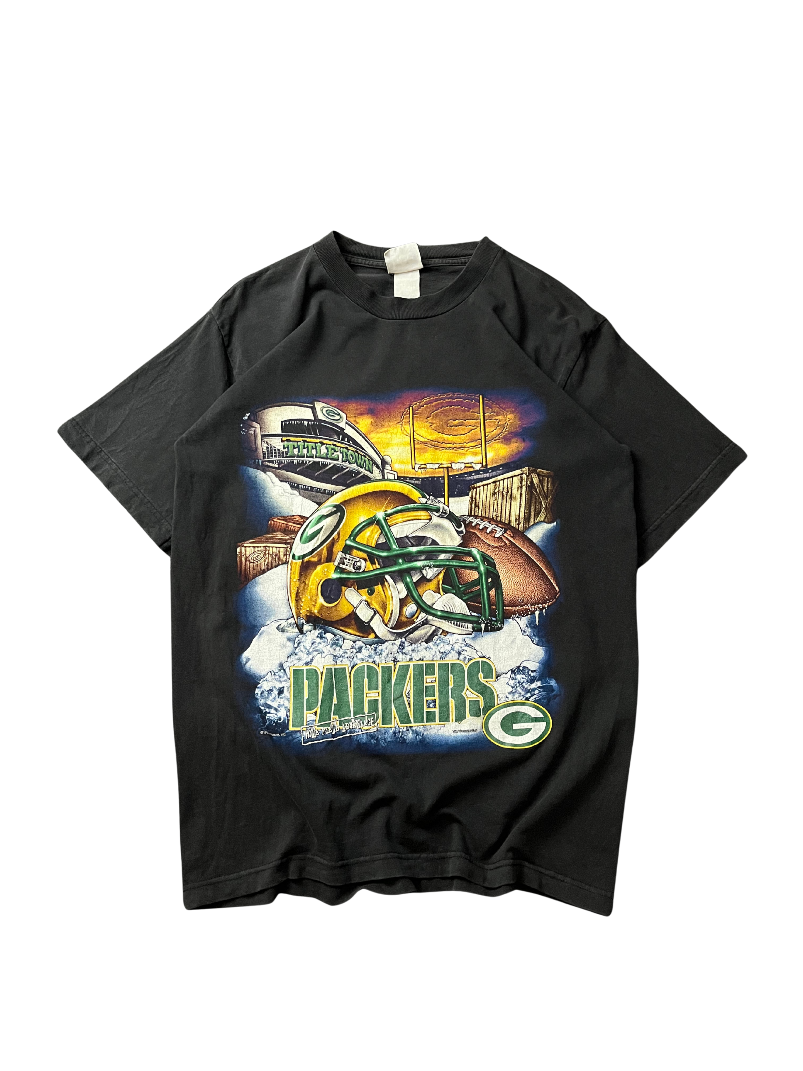 Green Bay Packers Titletown Made in USA Black Large Graphic Print NFL Fan Logo