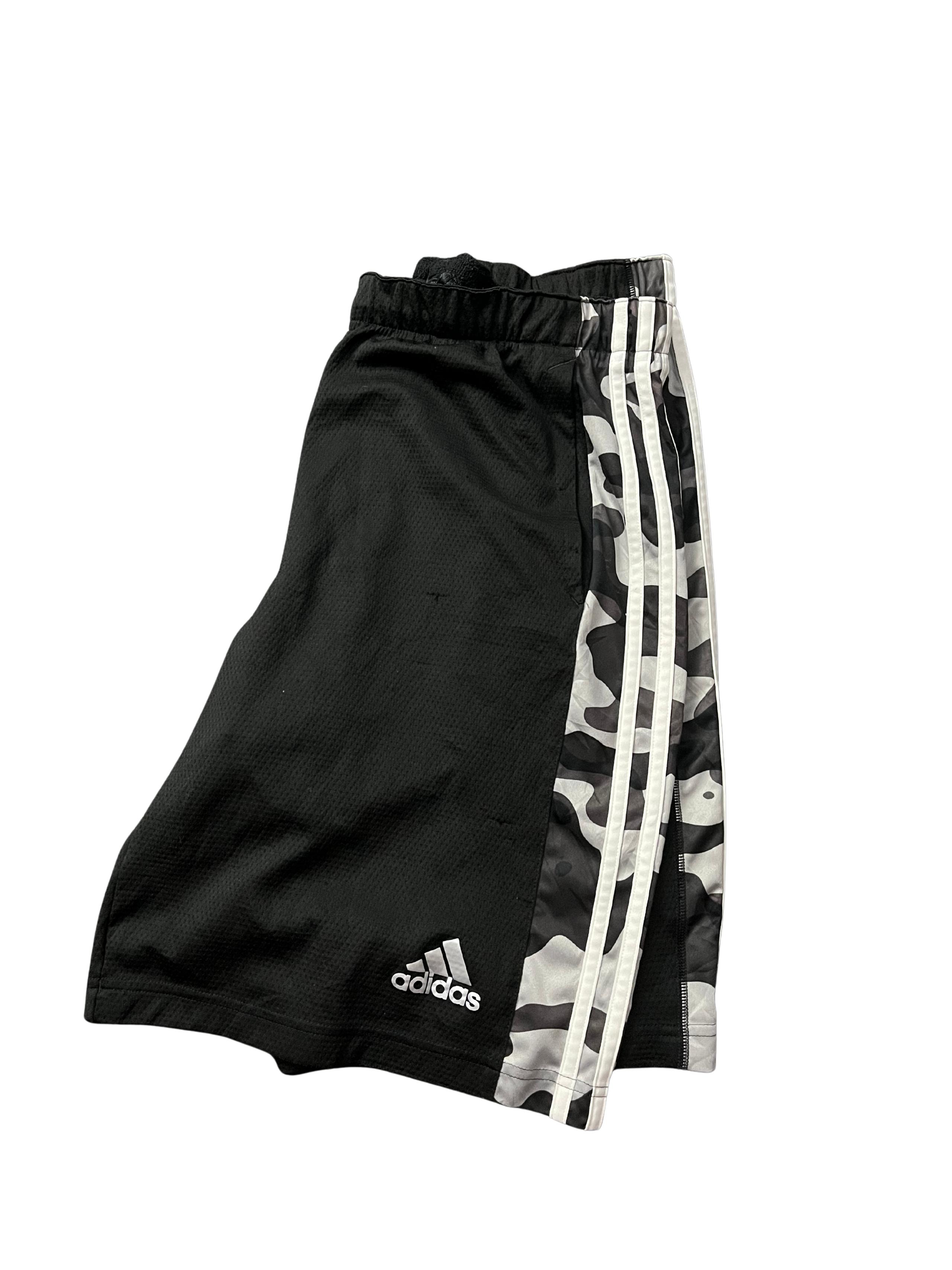 Adidas Athletic Shorts Youth Medium Black and White Polyester EUC