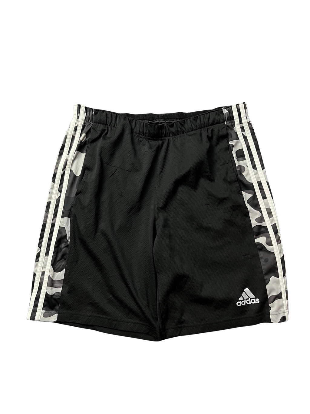 Adidas Athletic Shorts Youth Medium Black and White Polyester EUC