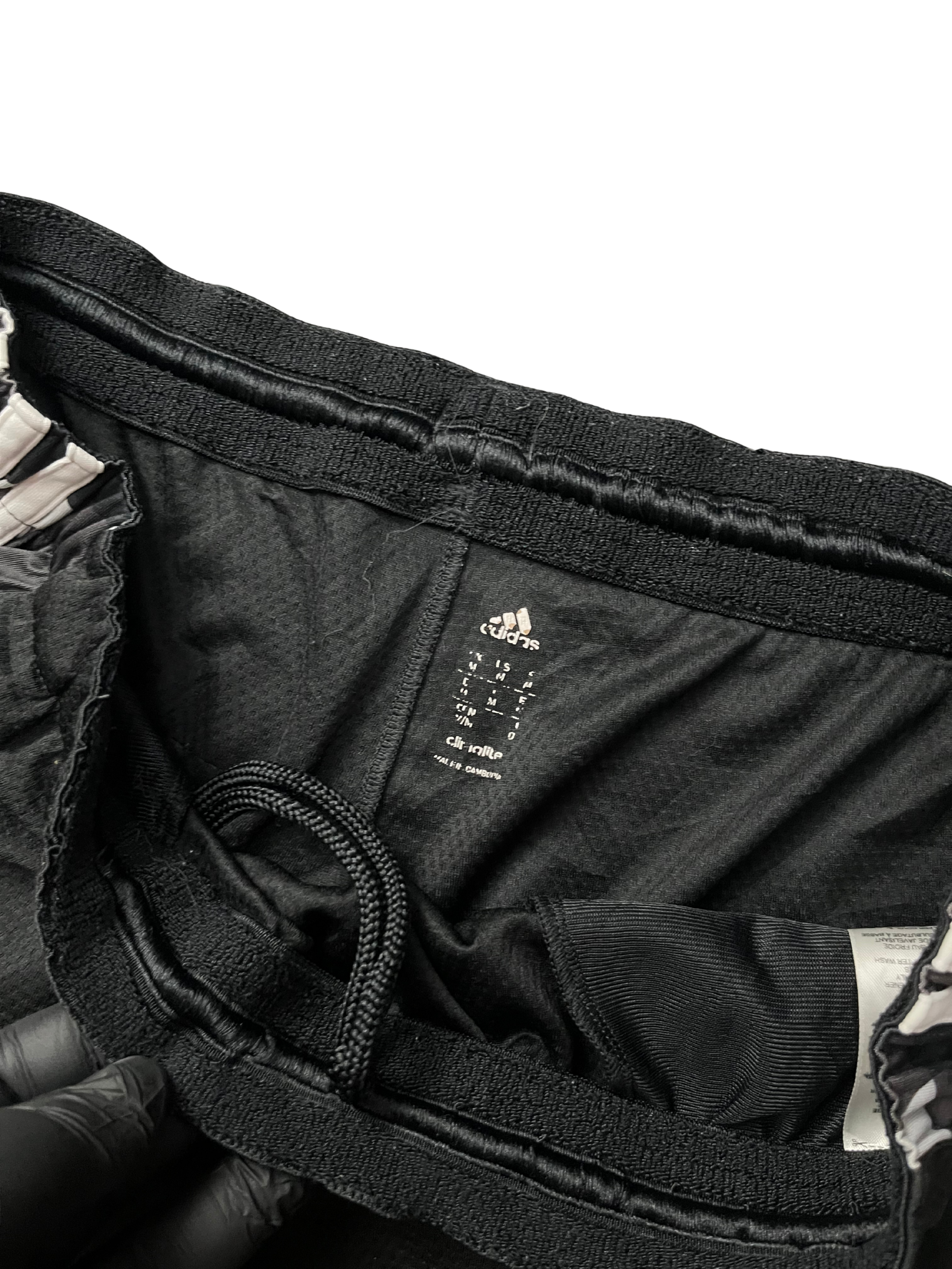 Adidas Athletic Shorts Youth Medium Black and White Polyester EUC