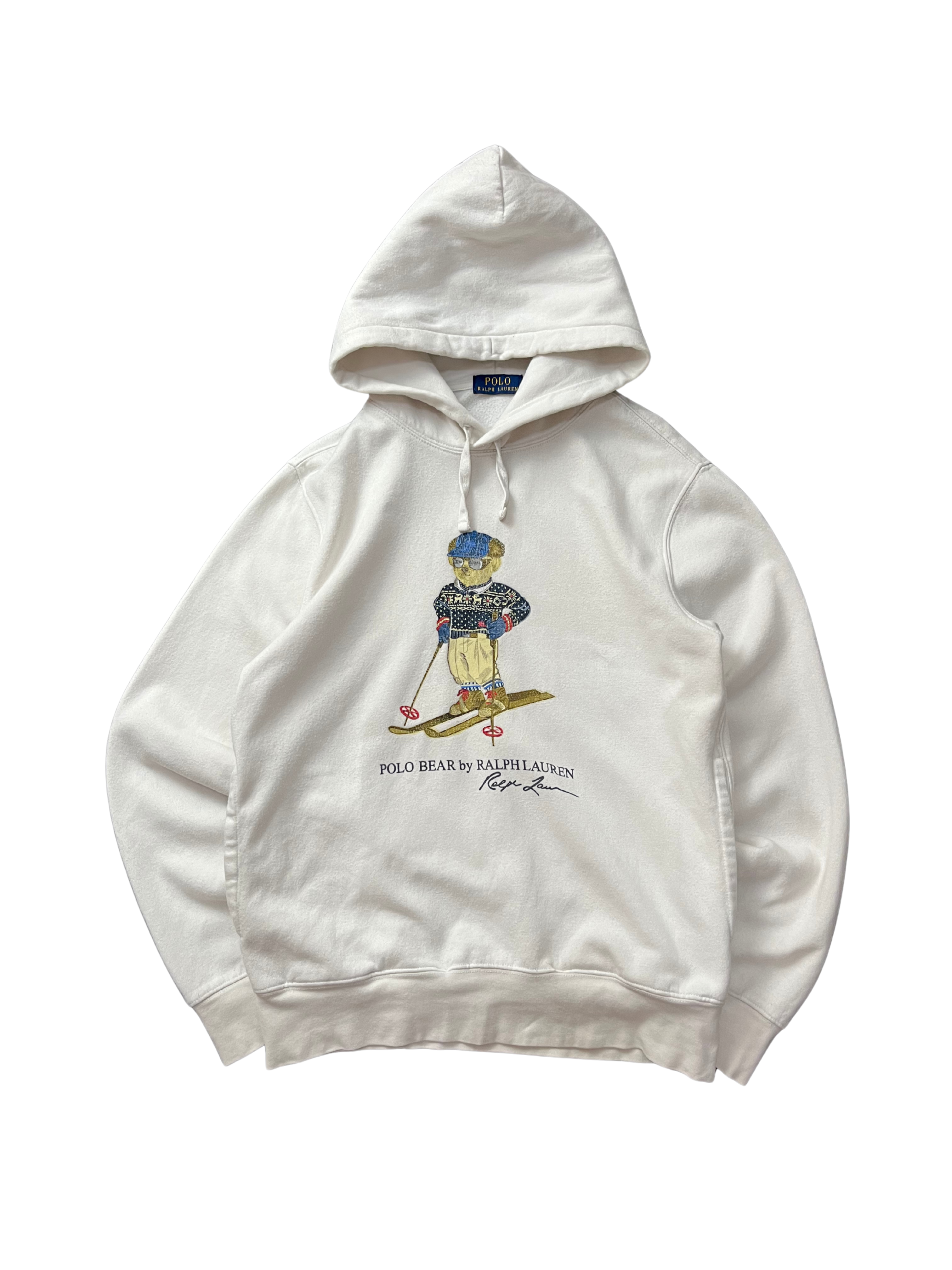 Polo Ralph Lauren Ski Polo Bear Fleece Hoodie White Pullover NWT