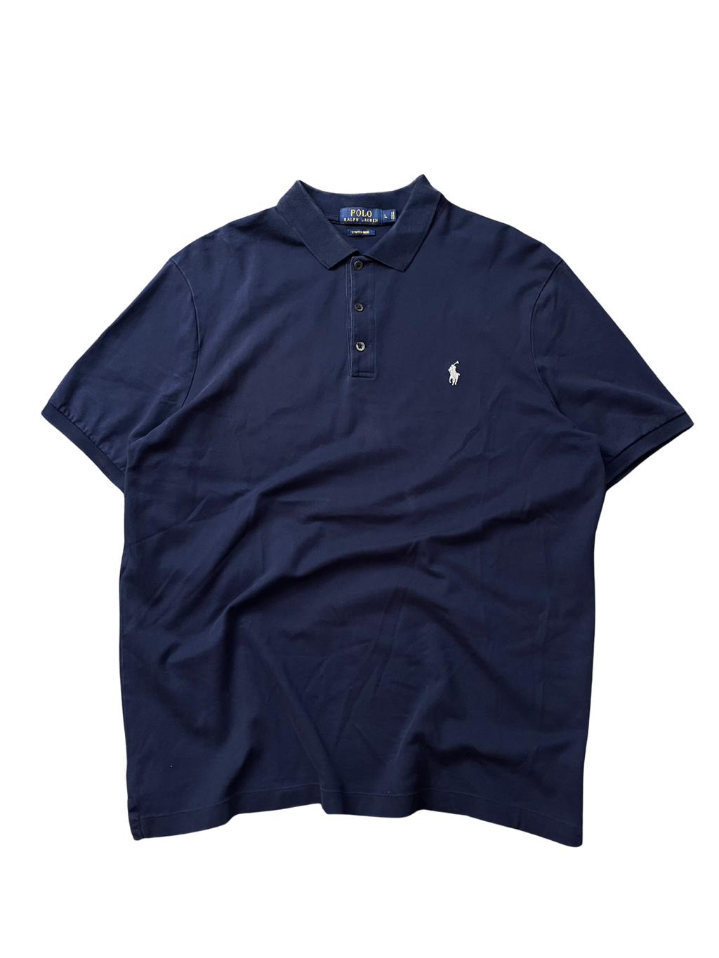 Polo Ralph Lauren icon logo textured cotton knit polo in navy