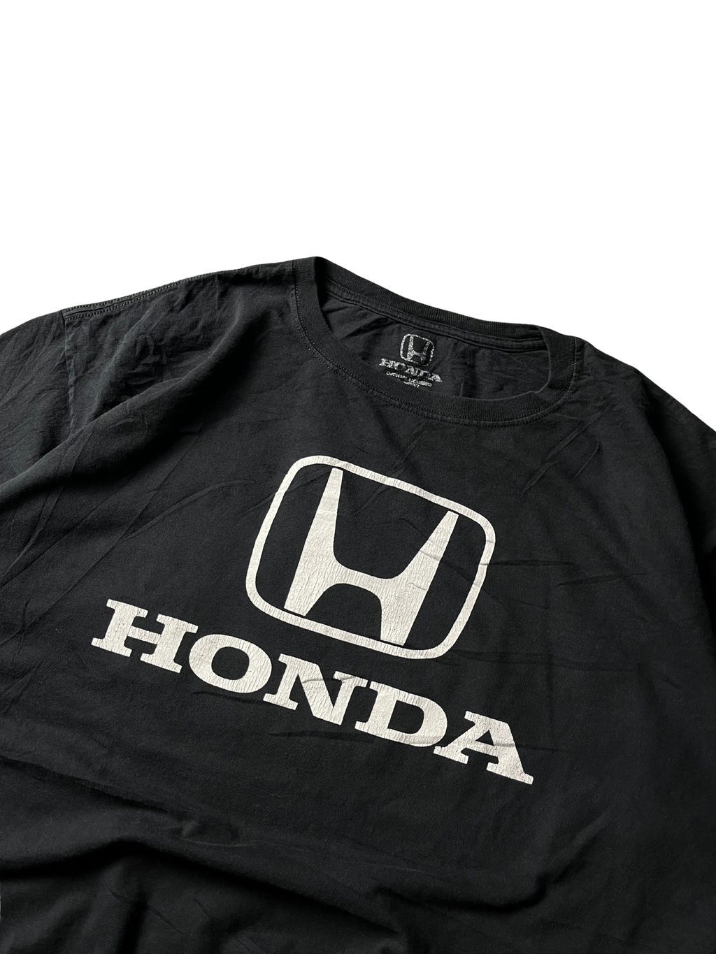 Honda Tall T-Shirt White Standard Logo Black Tee