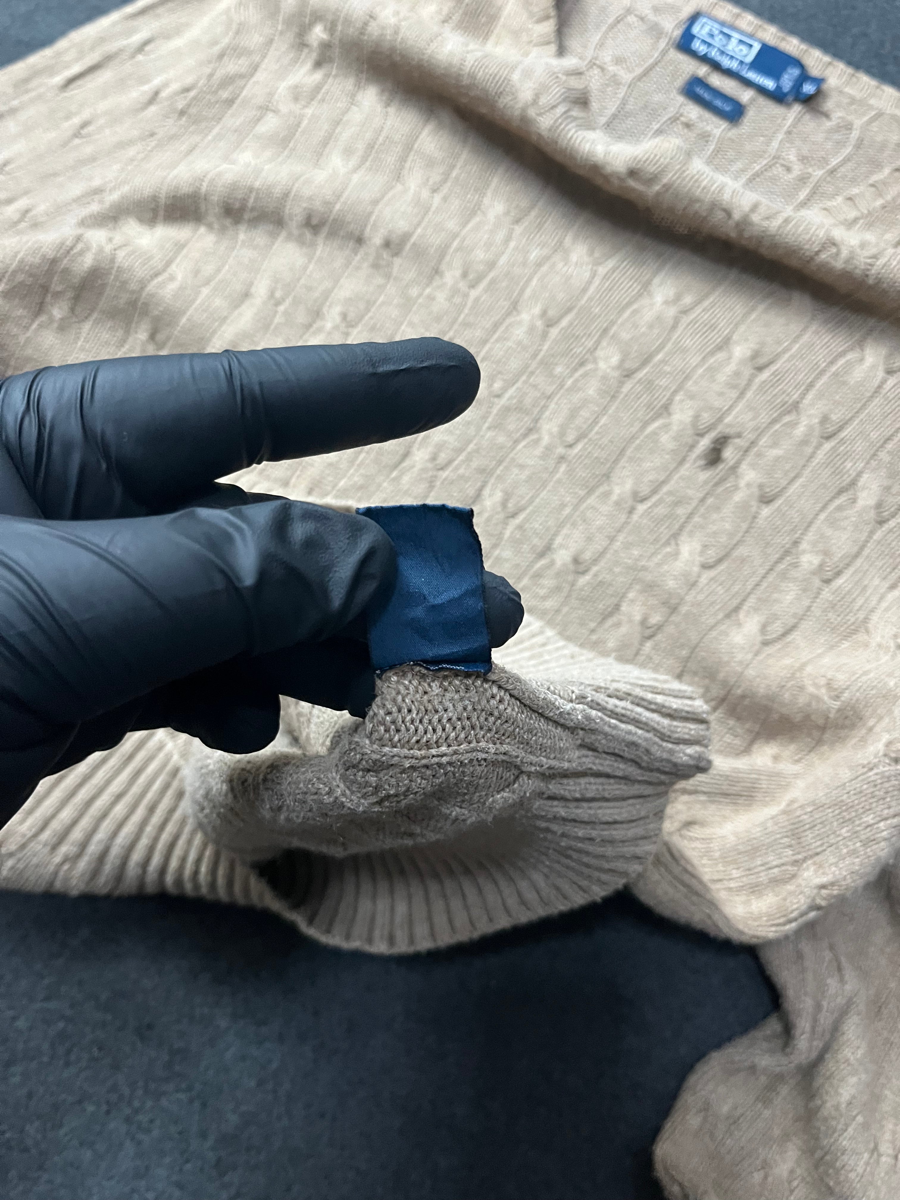 Polo Ralph Lauren cable-knit cotton crewneck sweater in a beige