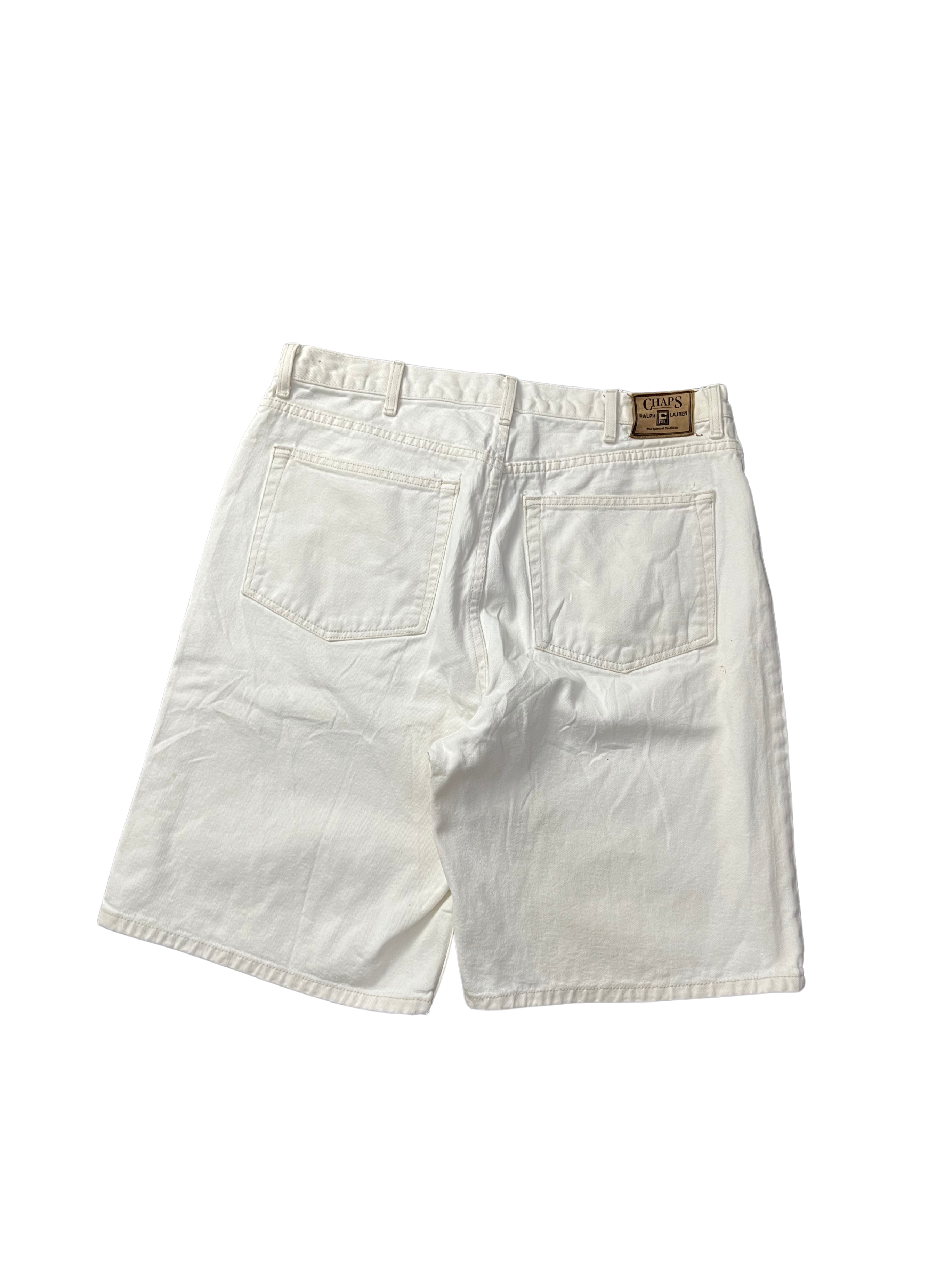 Vintage Ralph Lauren Chaps 90's Cream White Denim Shorts