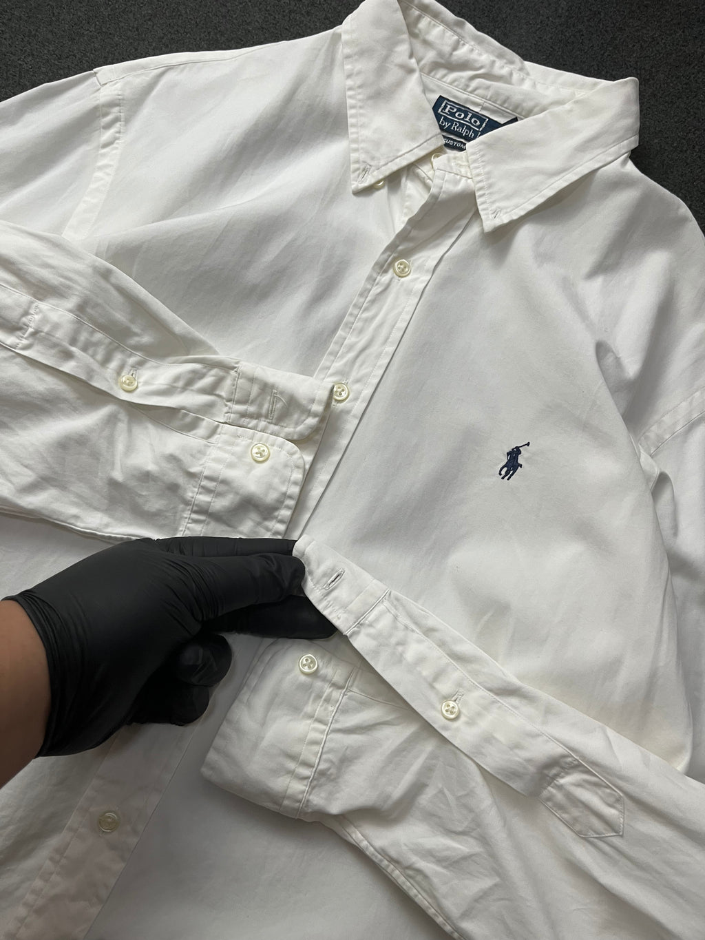 Polo Ralph Lauren long-sleeve oxford shirt with the signature blue embroidered pony