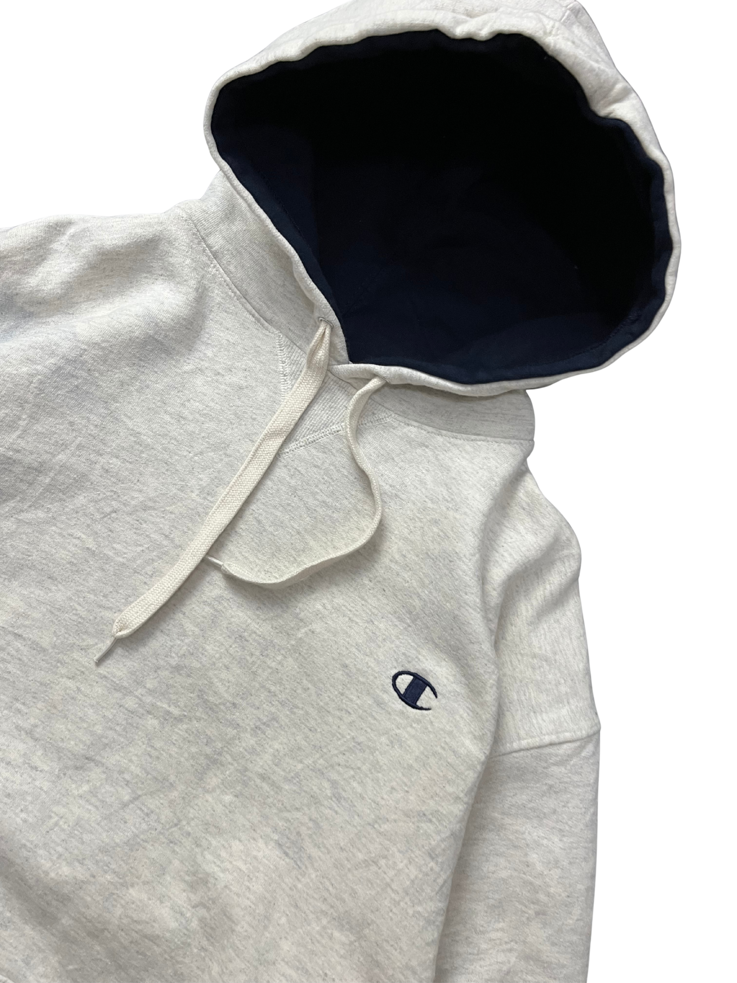 Vintage 1990s Grey Champion Small Logo Hoodie / Vintage Champion