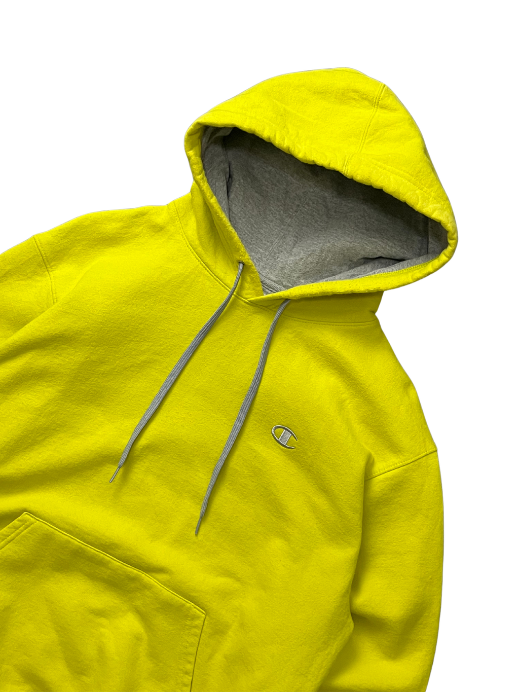 Champion Sweatshirt Mens Size Medium Adult Neon Yellow Soft Authentic Eco