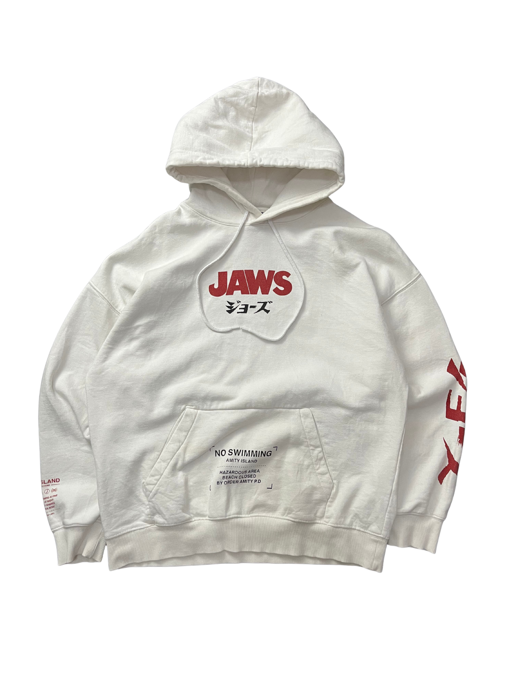 Retro Jaws x H&M White / Sharks Logo Hoodie Vintage Style