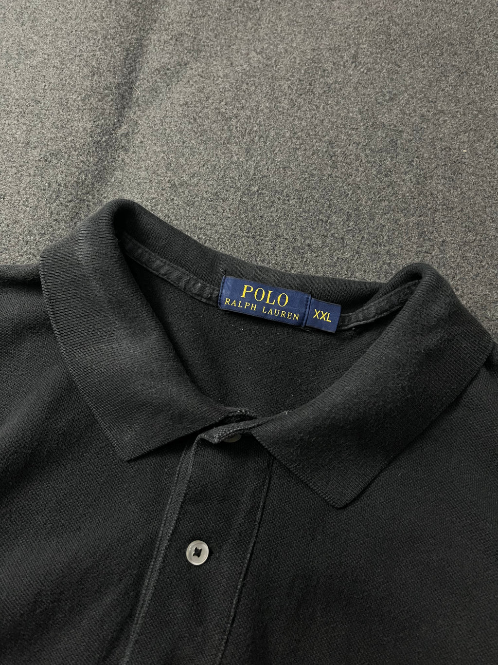 Polo Ralph Lauren black cotton polo shirt with a red embroidered pony logo