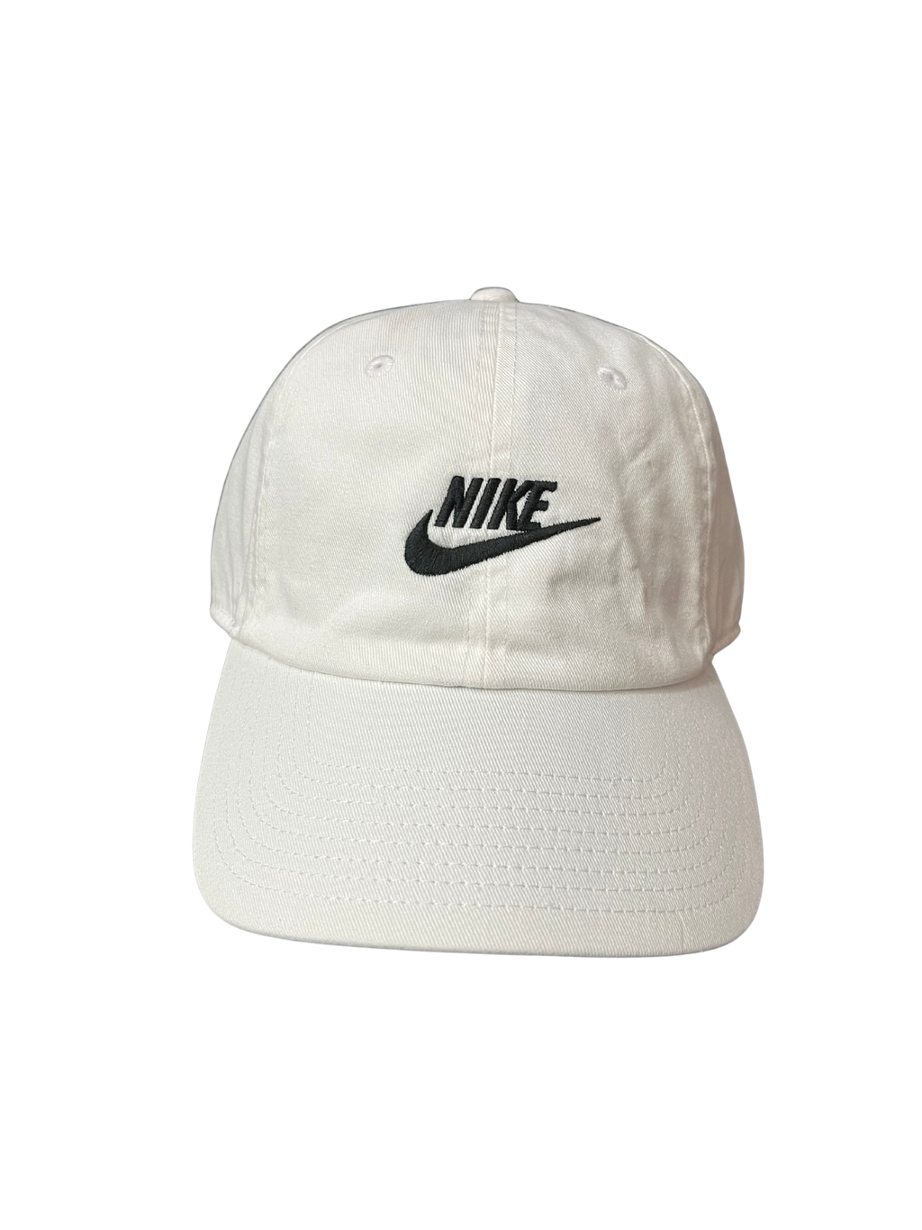 Nike Heritage86 Futura Adjustable Hat in white cotton twill fabric