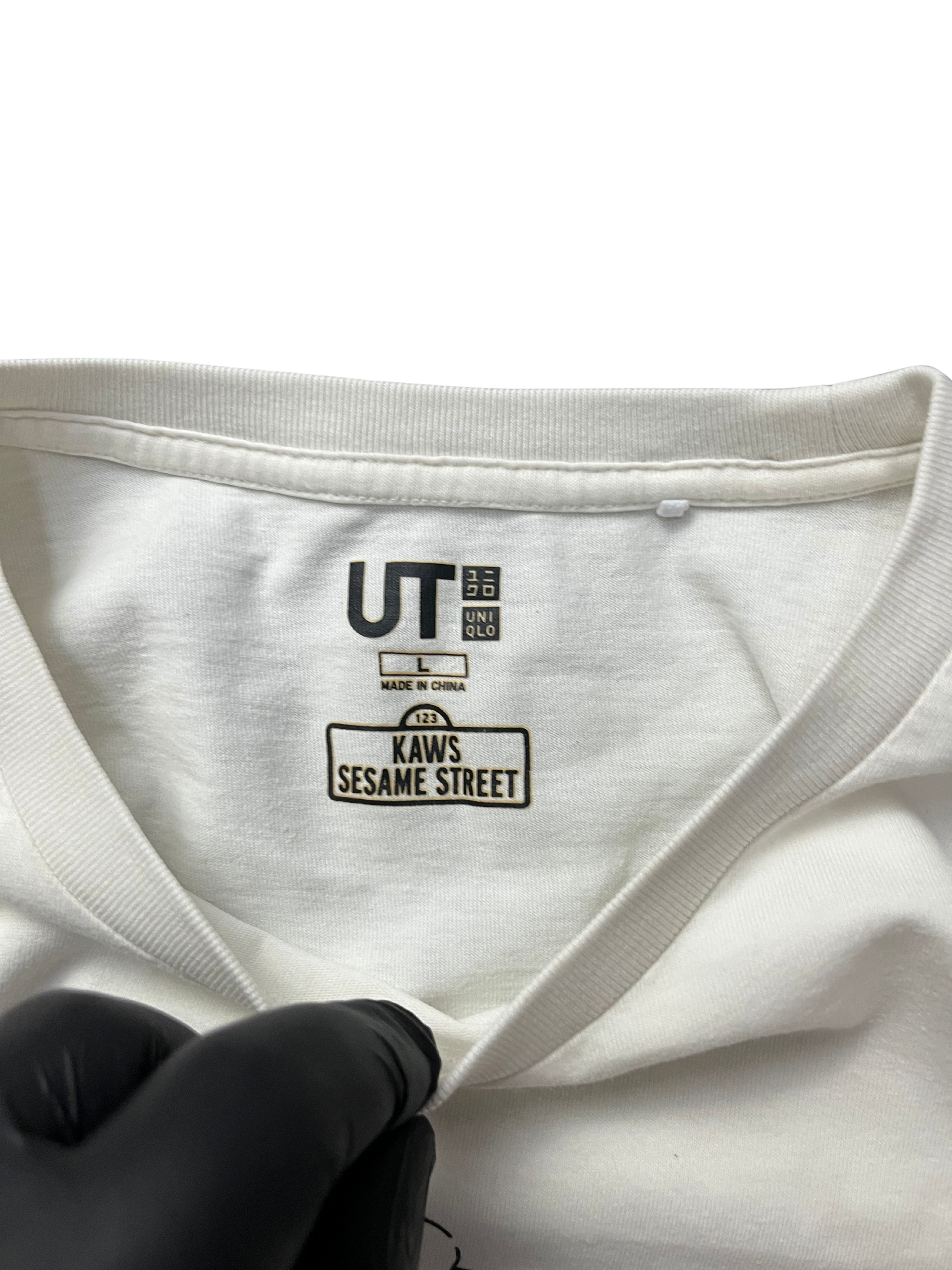 Kaws x Uniqlo x Sesame Street Companion Trash Can Tee White