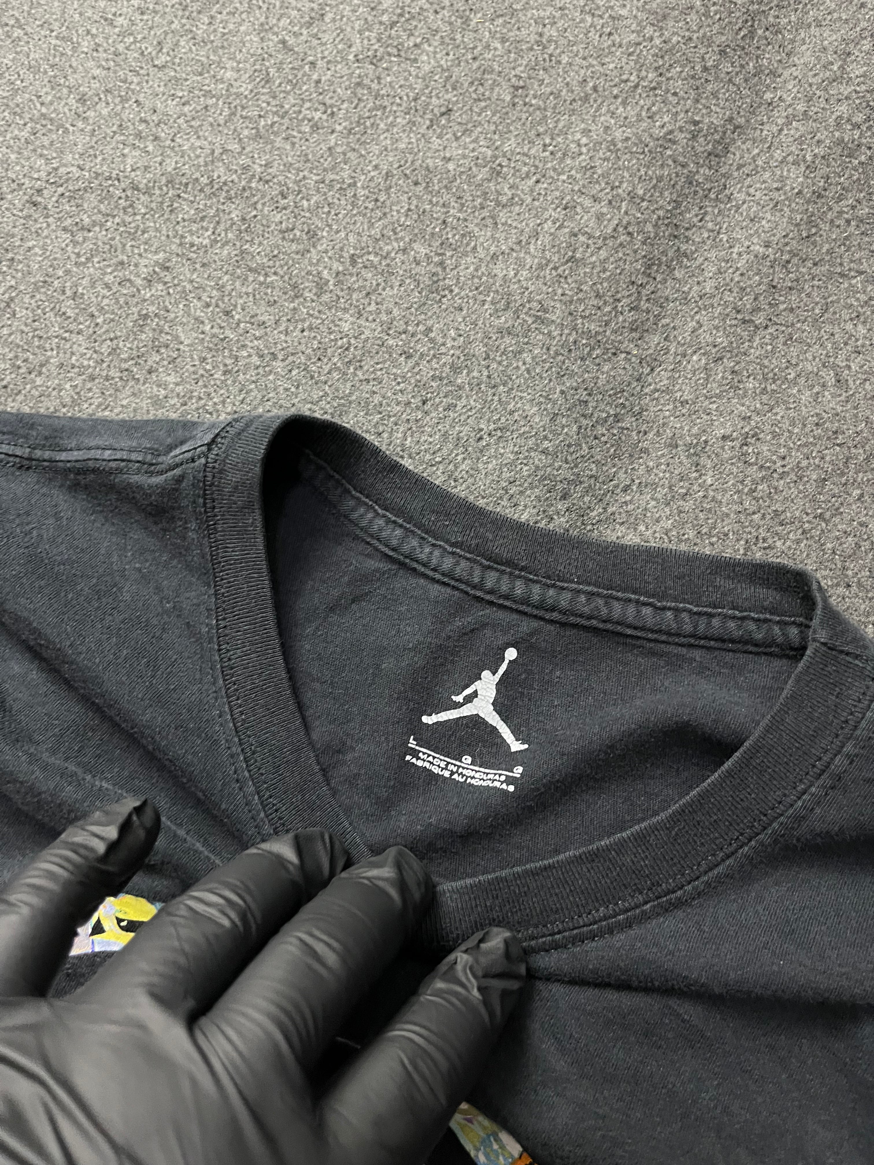 Nike Air Jordan peace sign multi-color logo t-shirt