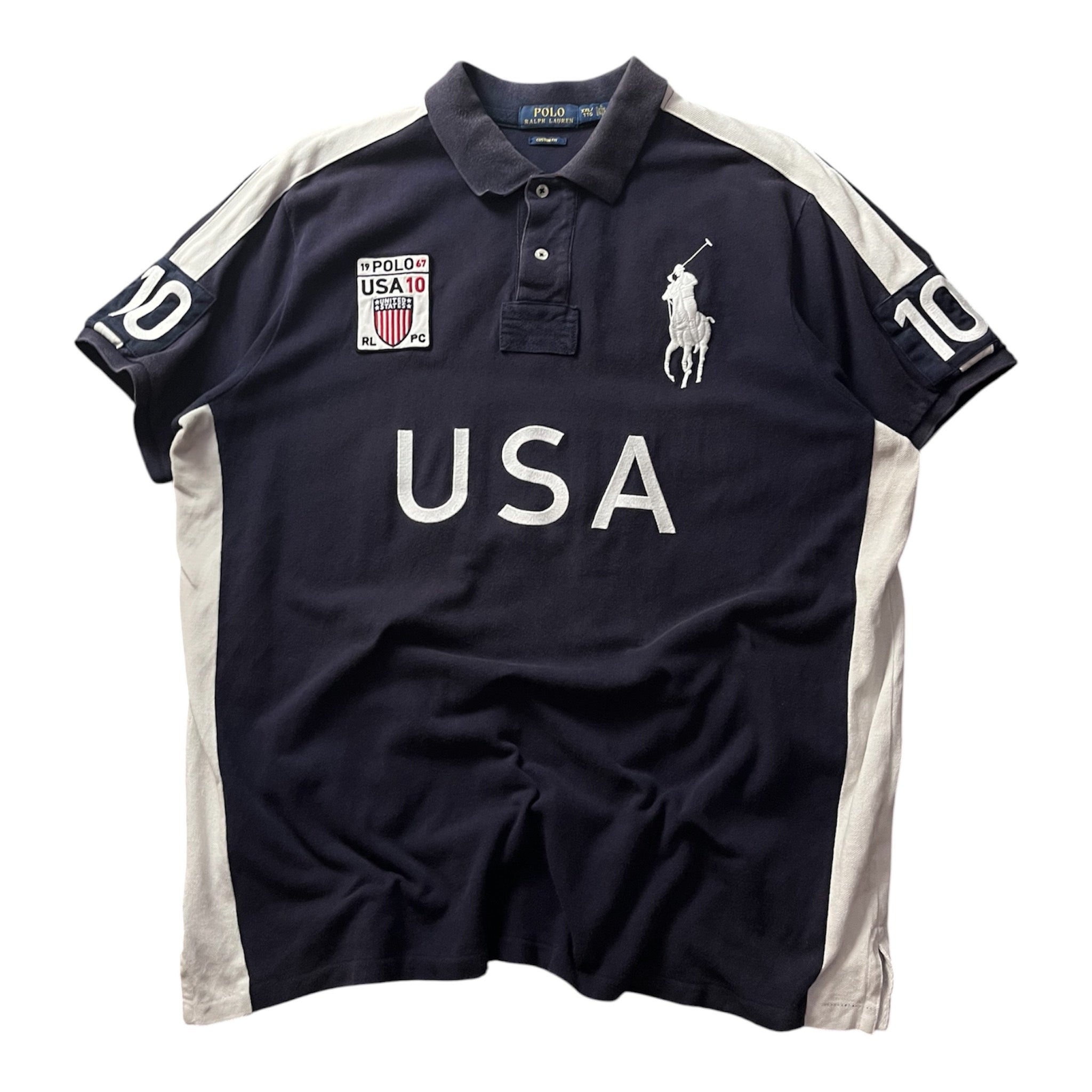 Polo Ralph Lauren Men's Navy and White Polo-shirts