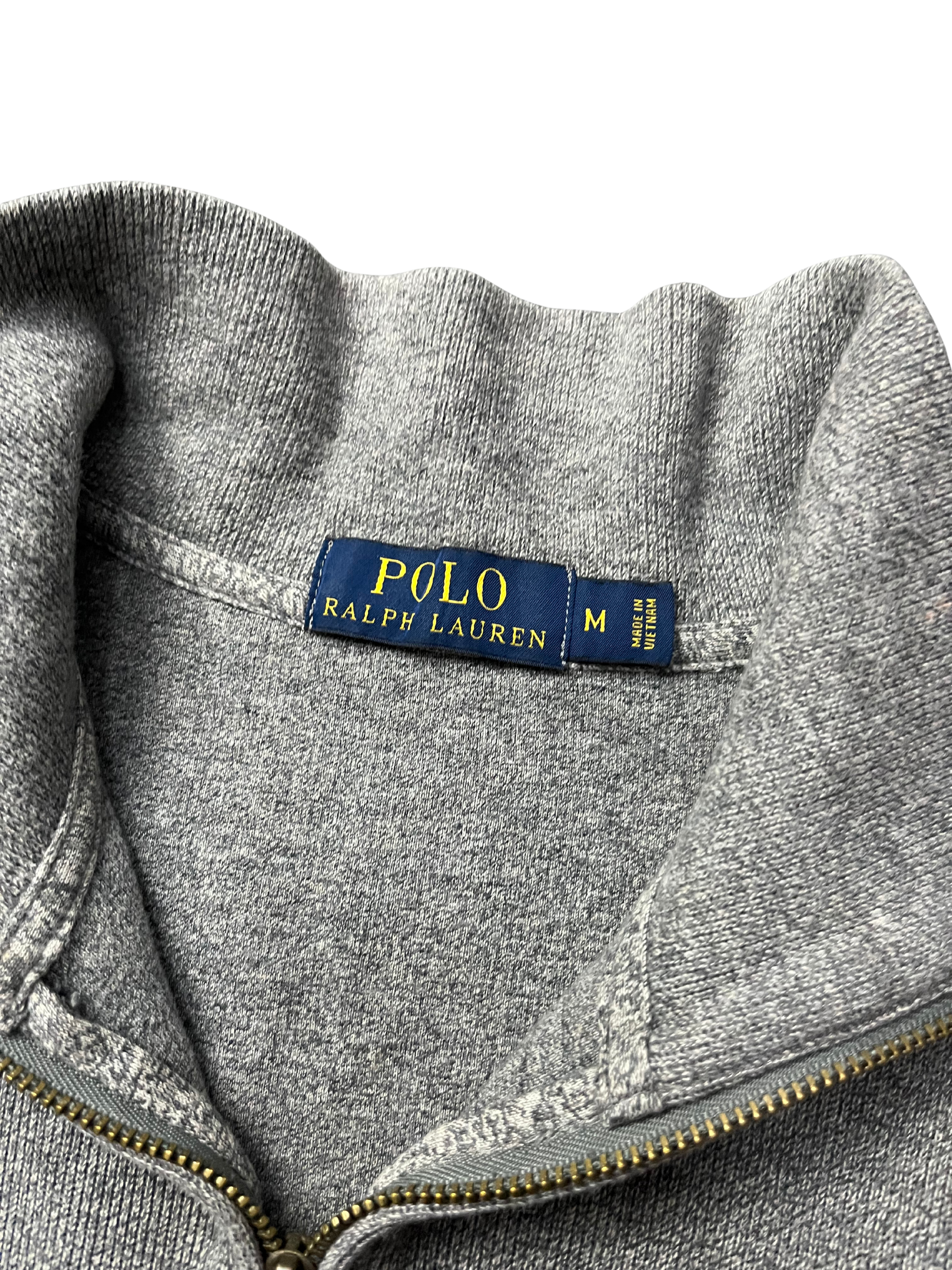 Polo Ralph Lauren New Pony Bokashi Gray Pullover Half Zip-Up Knit Sweatshirt
