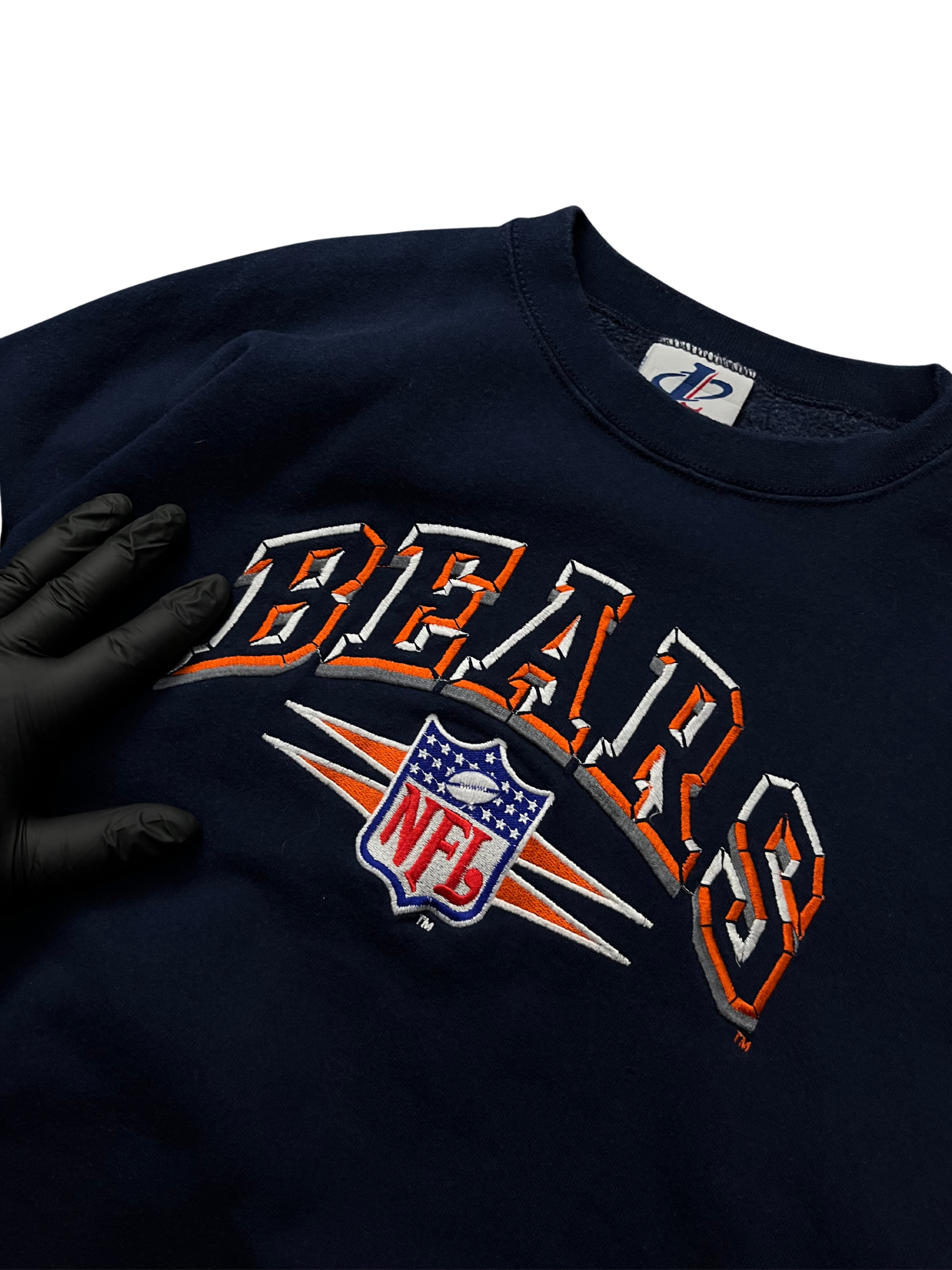 Vintage Chicago Bears NFL Blue Sweatshirt arge Chicago Bears Printed Crewneck Bears Football Jumper Chicago Da Bears Sweater