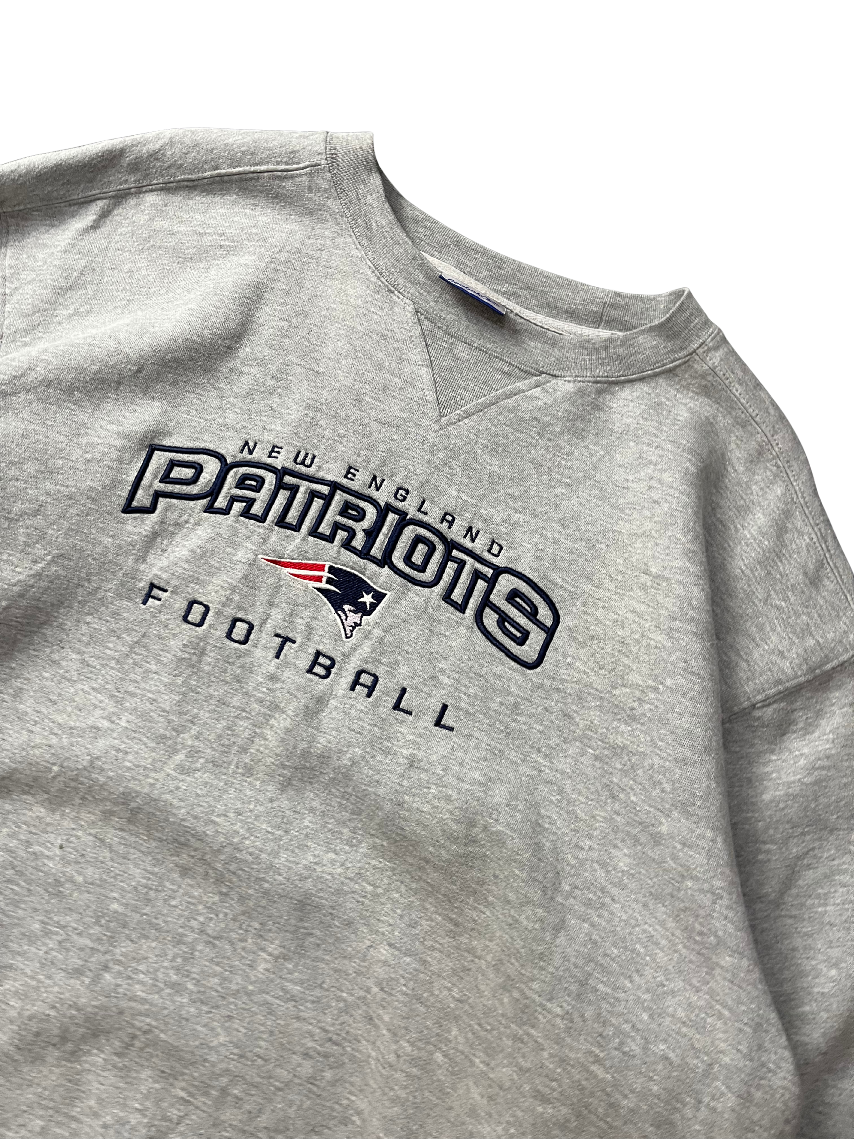 New England Patriots Sweatshirt Mens Large Gray NFL Football Pullover