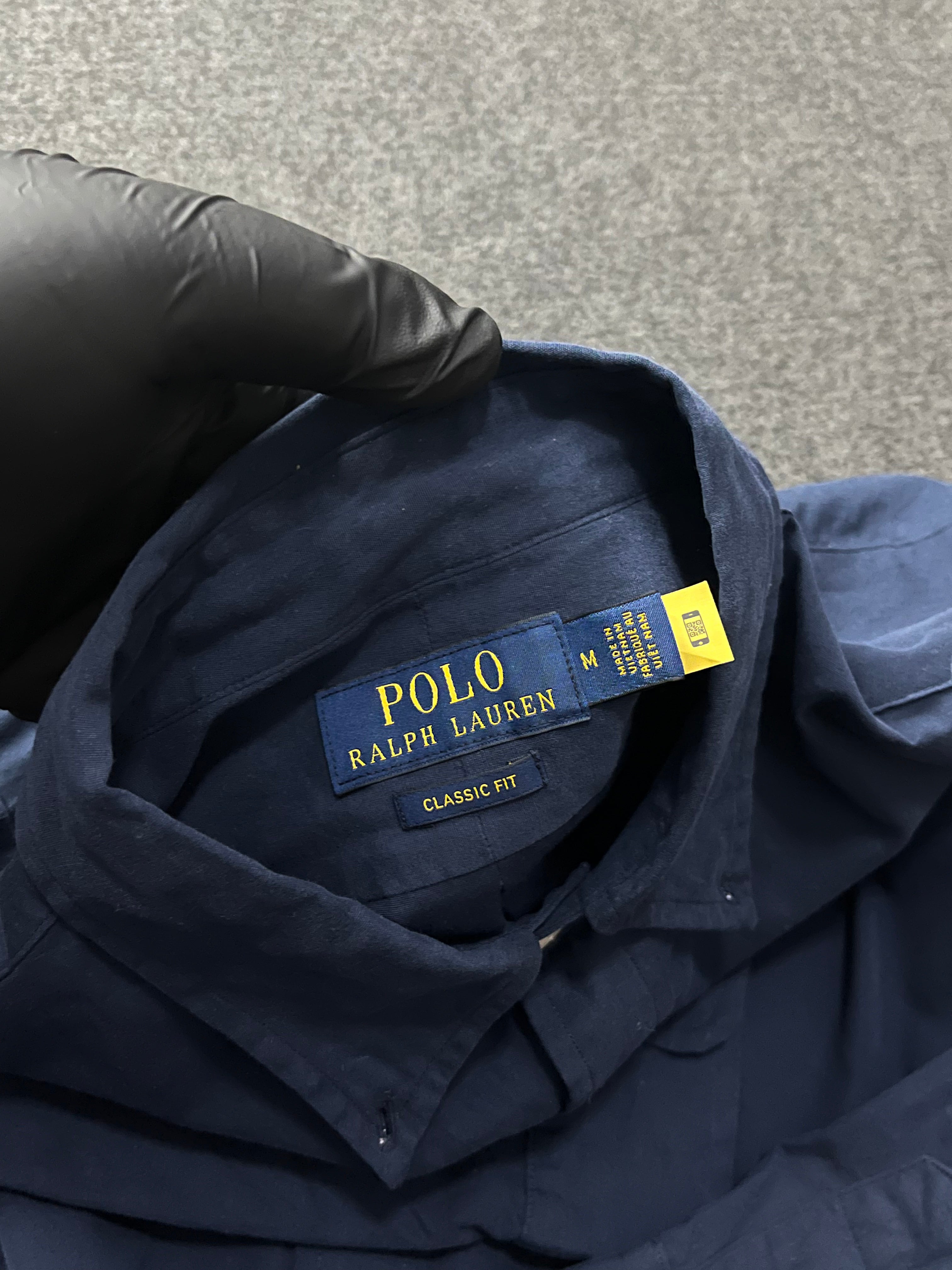 Ralph Lauren "Blake" long-sleeve cotton button-down shirt in navy blue