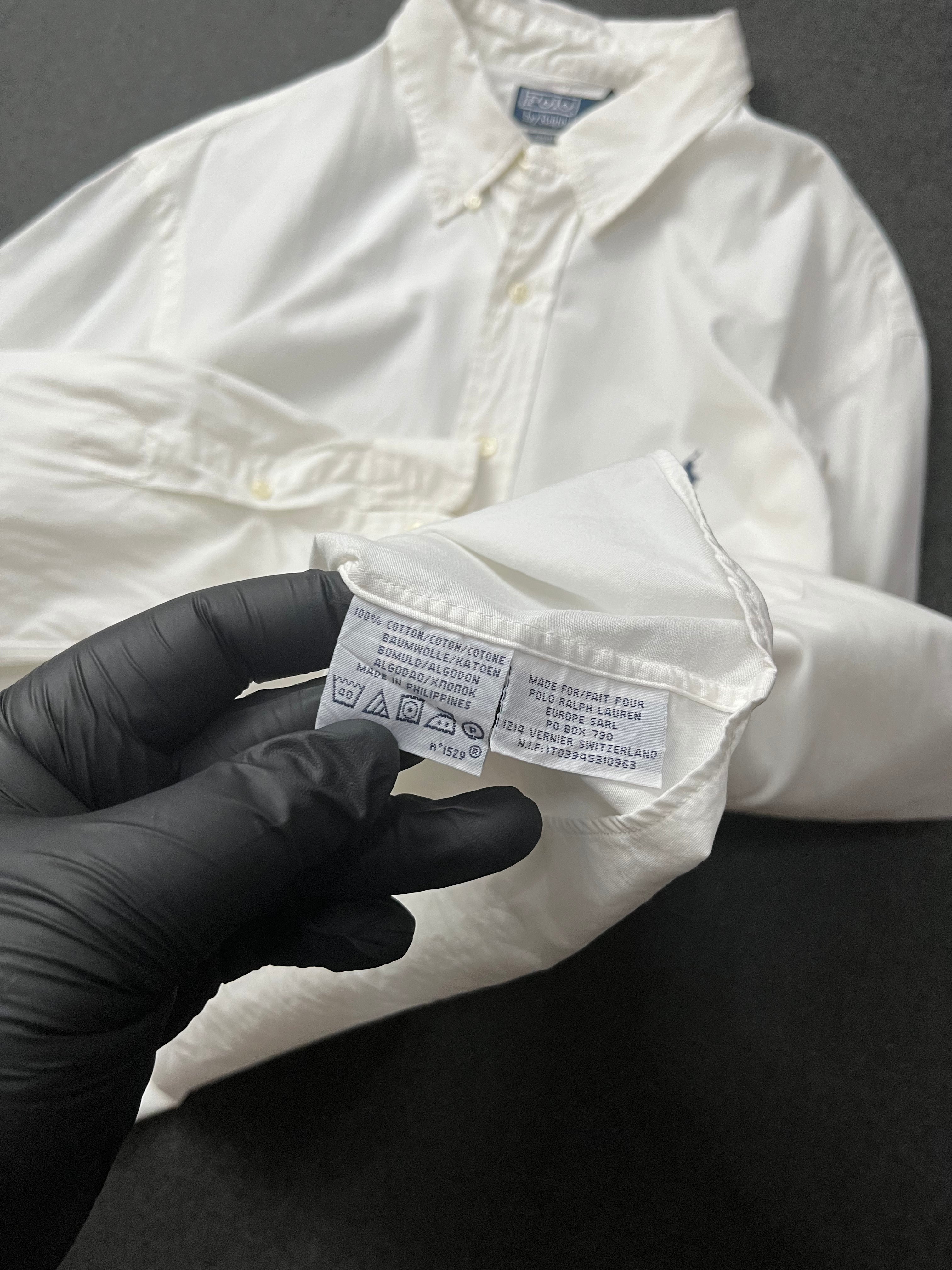 Polo Ralph Lauren long-sleeve oxford shirt with the signature blue embroidered pony