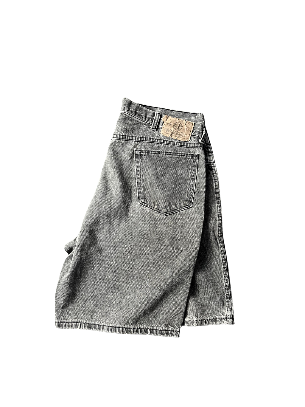 Vintage 90s Wrangler Baggy Light Wash Black Denim Jorts