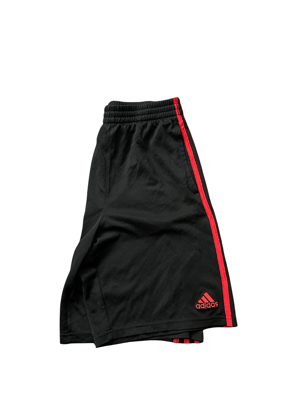 Adidas Athletic Shorts Youth Medium Black and Red Polyester EUC