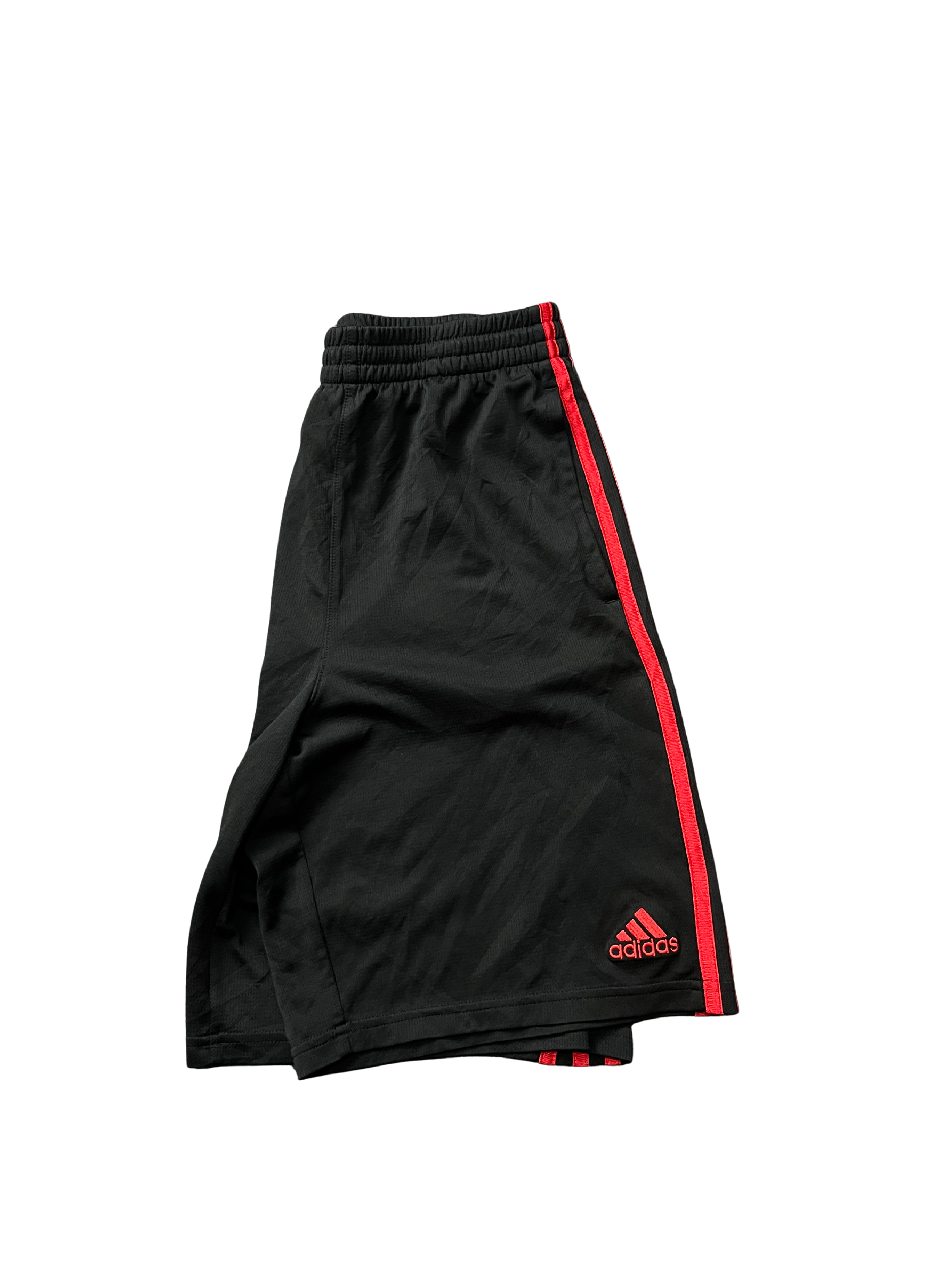 Adidas Athletic Shorts Youth Medium Black and Red Polyester EUC