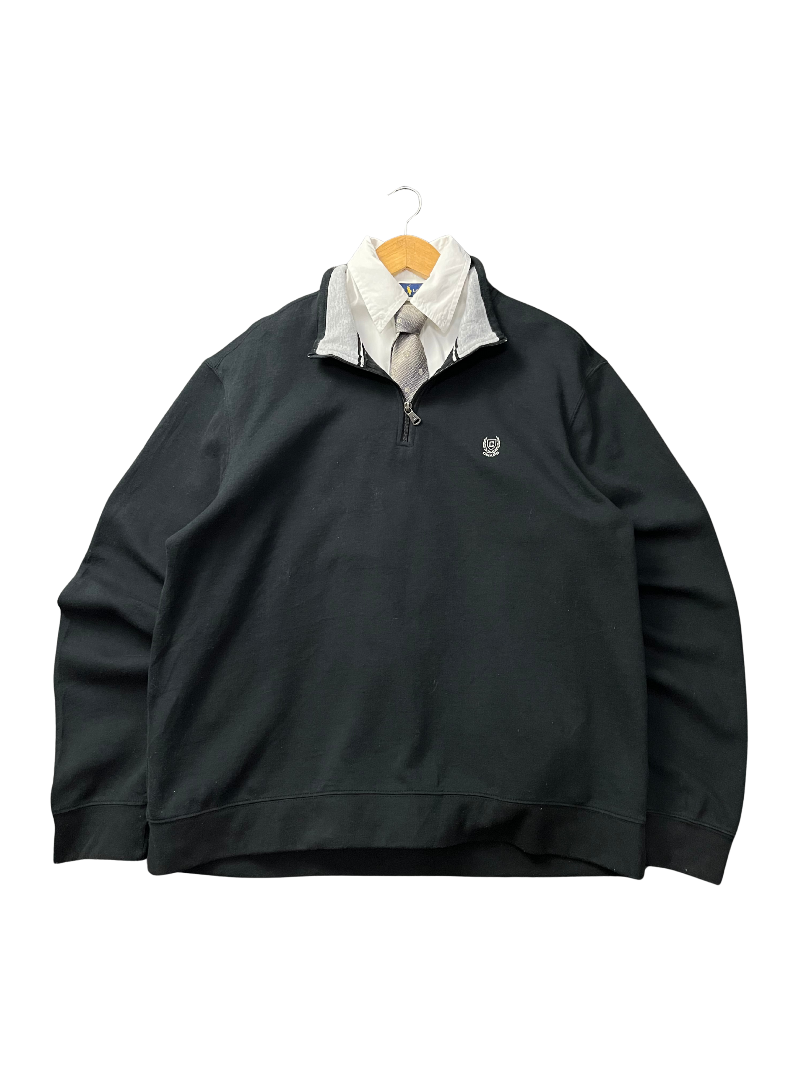 Chaps Men's & Big Men's Quarter Zip Mock Neck Sweater Fleece