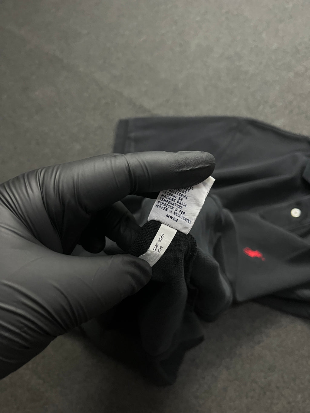 Polo Ralph Lauren black cotton polo shirt with a red embroidered logo