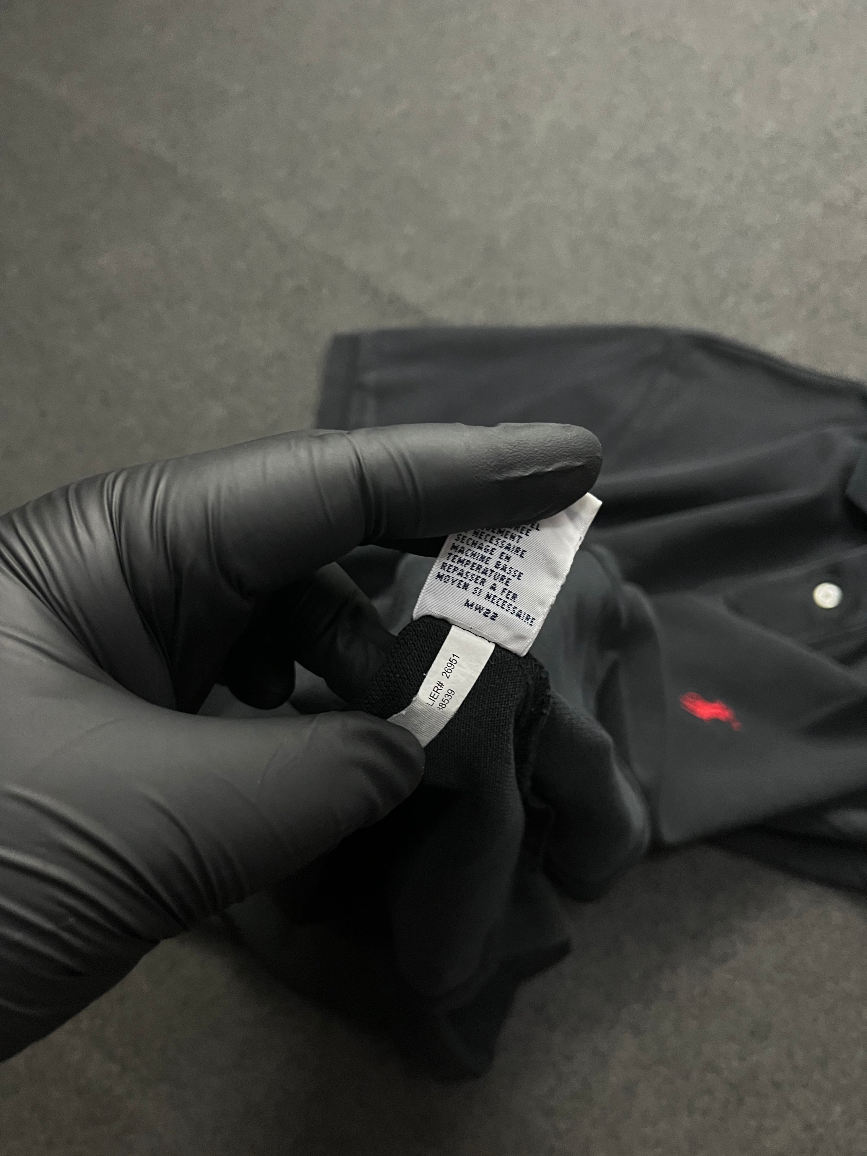 Polo Ralph Lauren black cotton polo shirt with a red embroidered logo