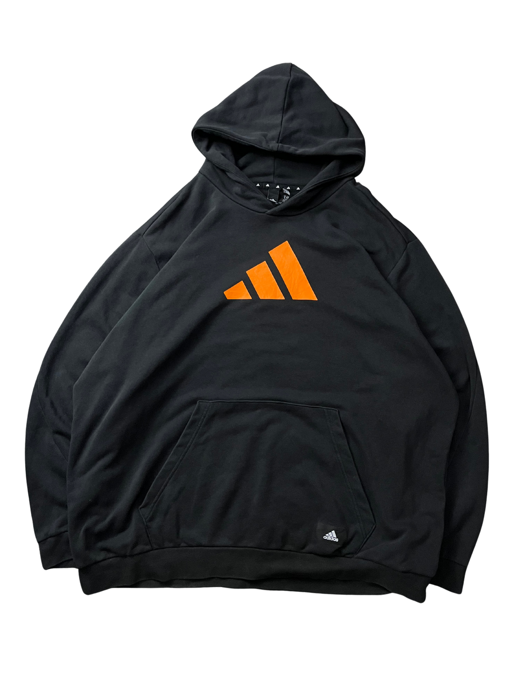 Adidas Future Icons Hoodie in black with an orange logo