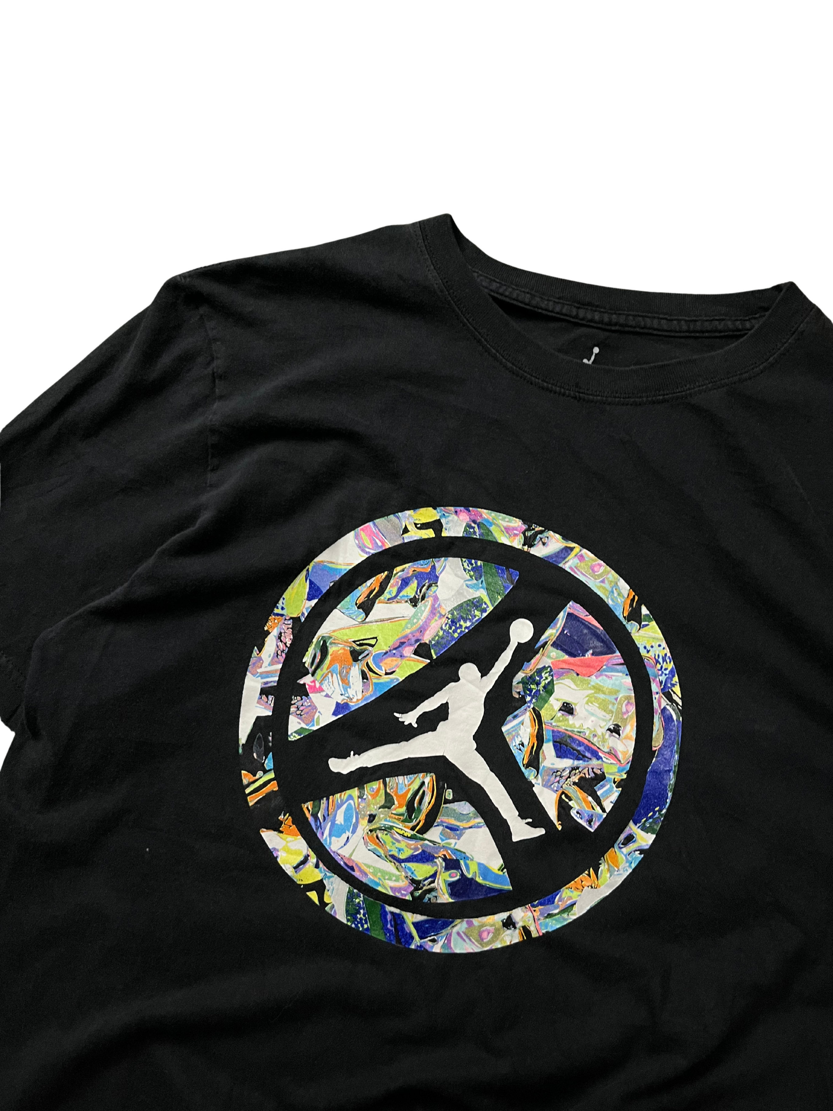 Nike Air Jordan peace sign multi-color logo t-shirt