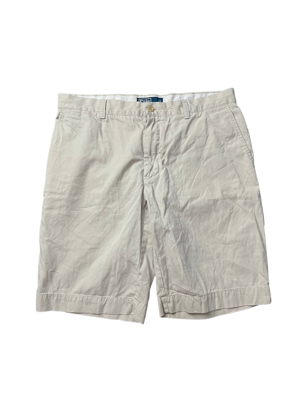 Polo Ralph Lauren Shorts Men's Beige Flat Front Vintage Chino