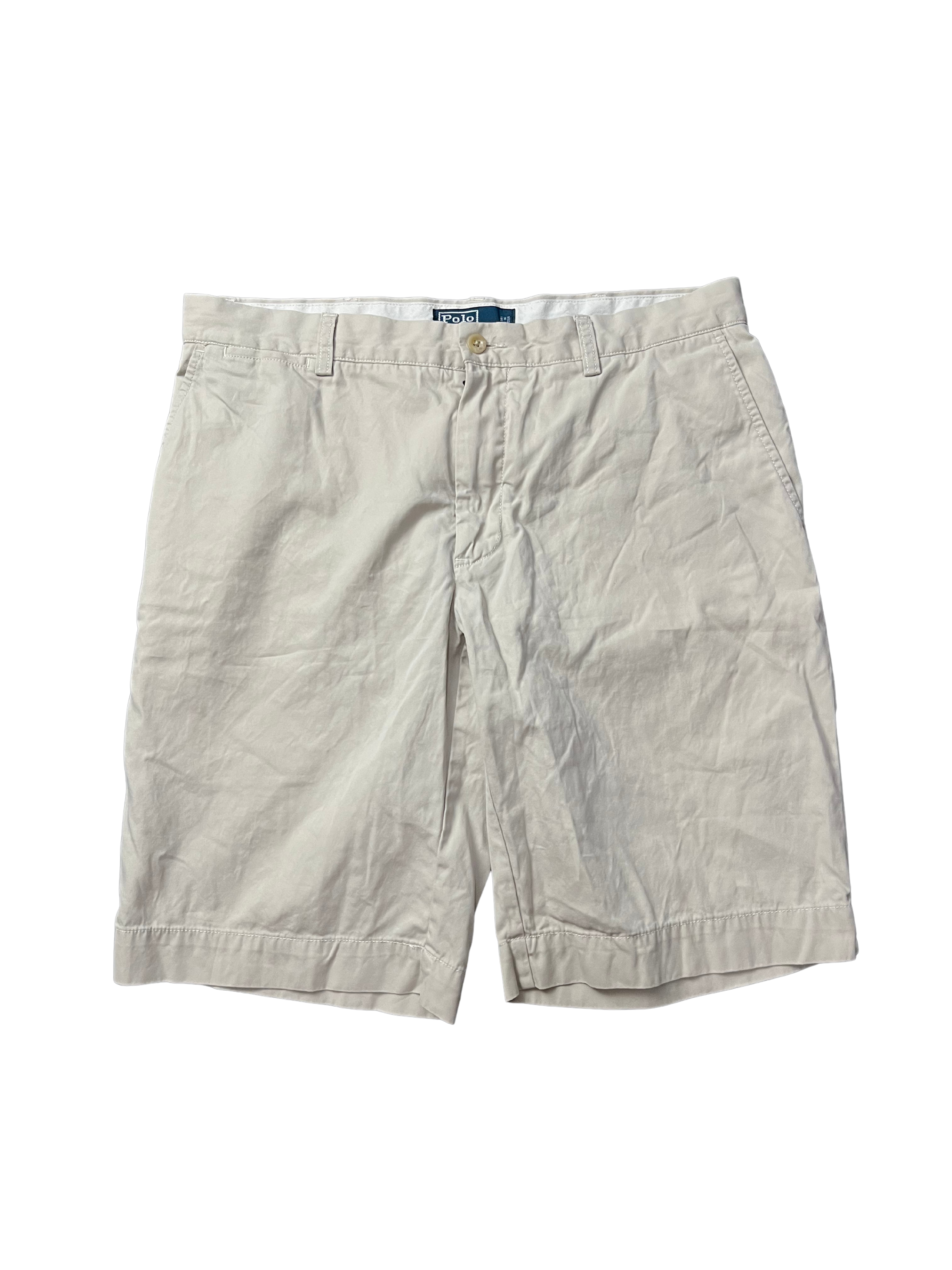 Polo Ralph Lauren Shorts Men's Beige Flat Front Vintage Chino