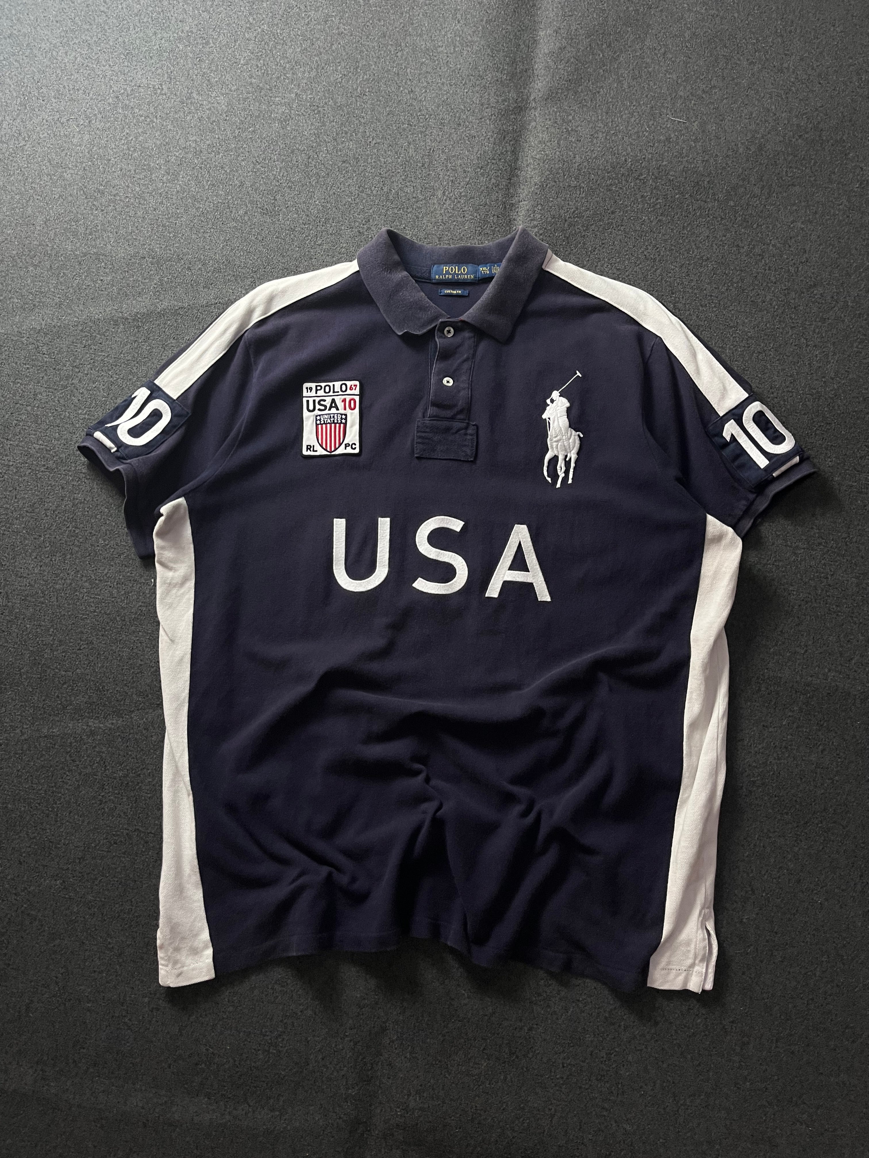 Polo Ralph Lauren Men's Navy and White Polo-shirts