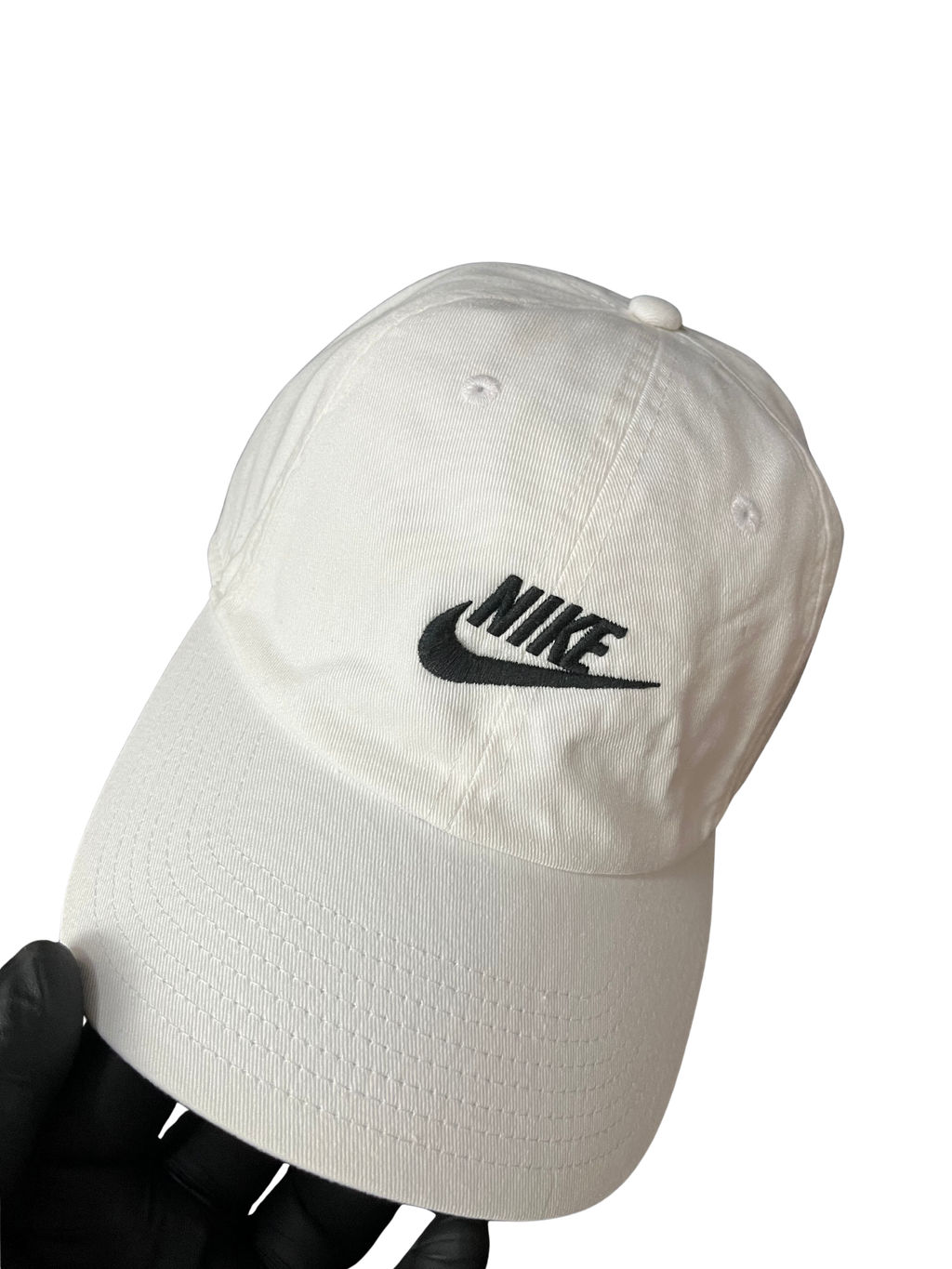 Nike Heritage86 Futura Adjustable Hat in white cotton twill fabric