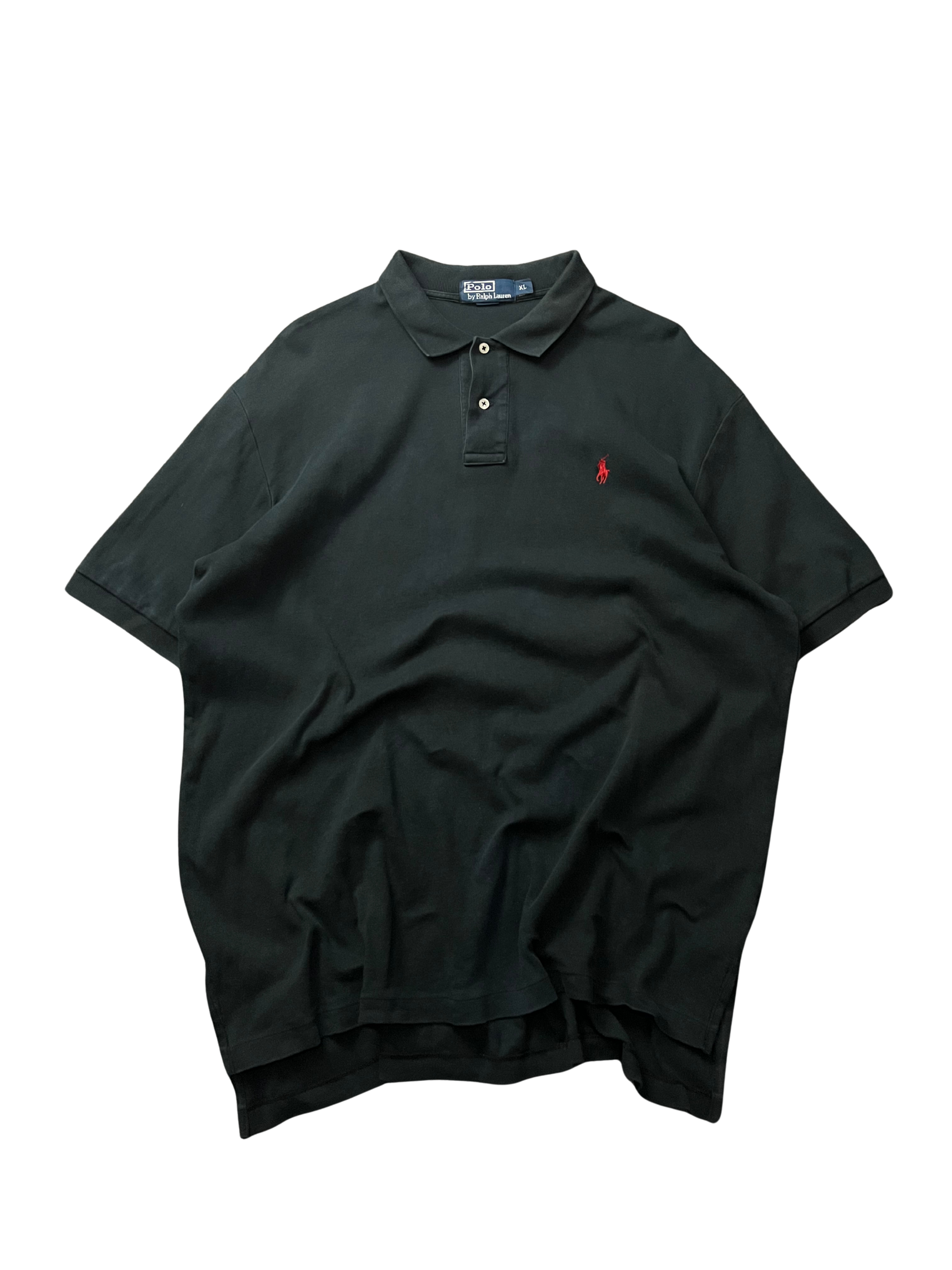 Polo Ralph Lauren short-sleeved polo shirt in black cotton with a red embroidered signature Polo Pony